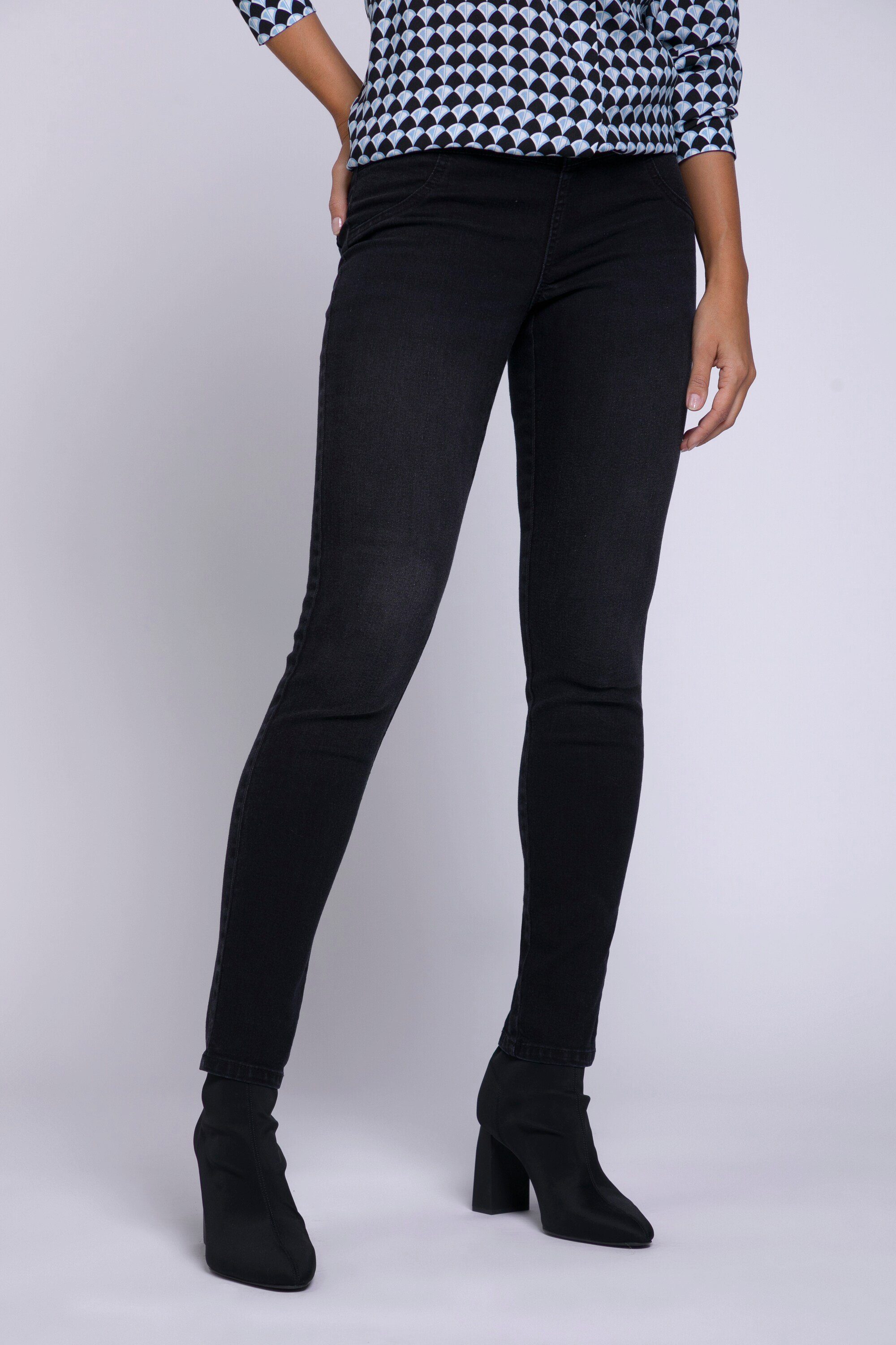 Gina Laura Jeggings Repreve®-Jeans Julia schmale Form 2 Gesäßtaschen schwarz