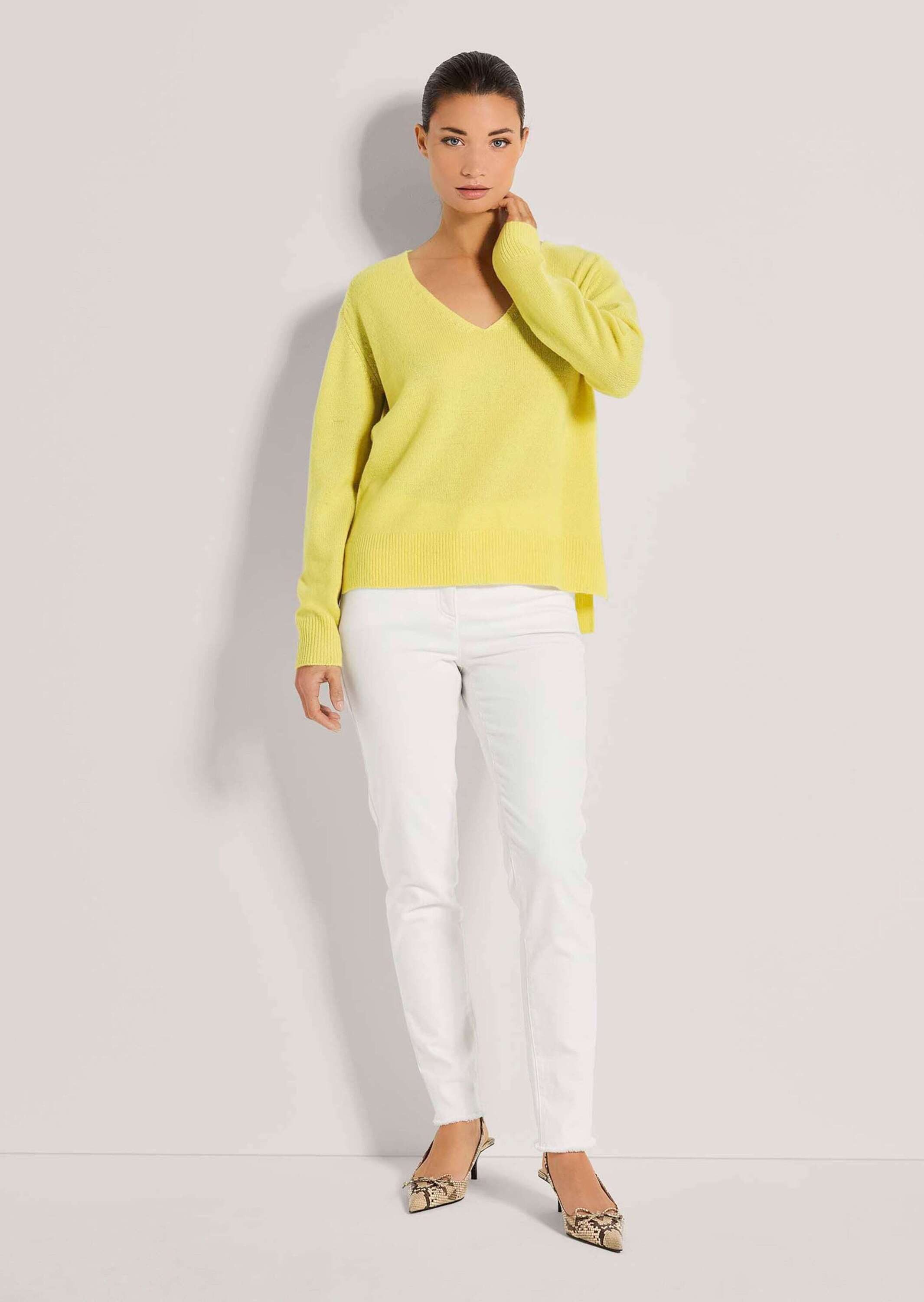MADELEINE Strickpullover Kaschmir-Pullover mit V-Ausschnitt günstig online kaufen