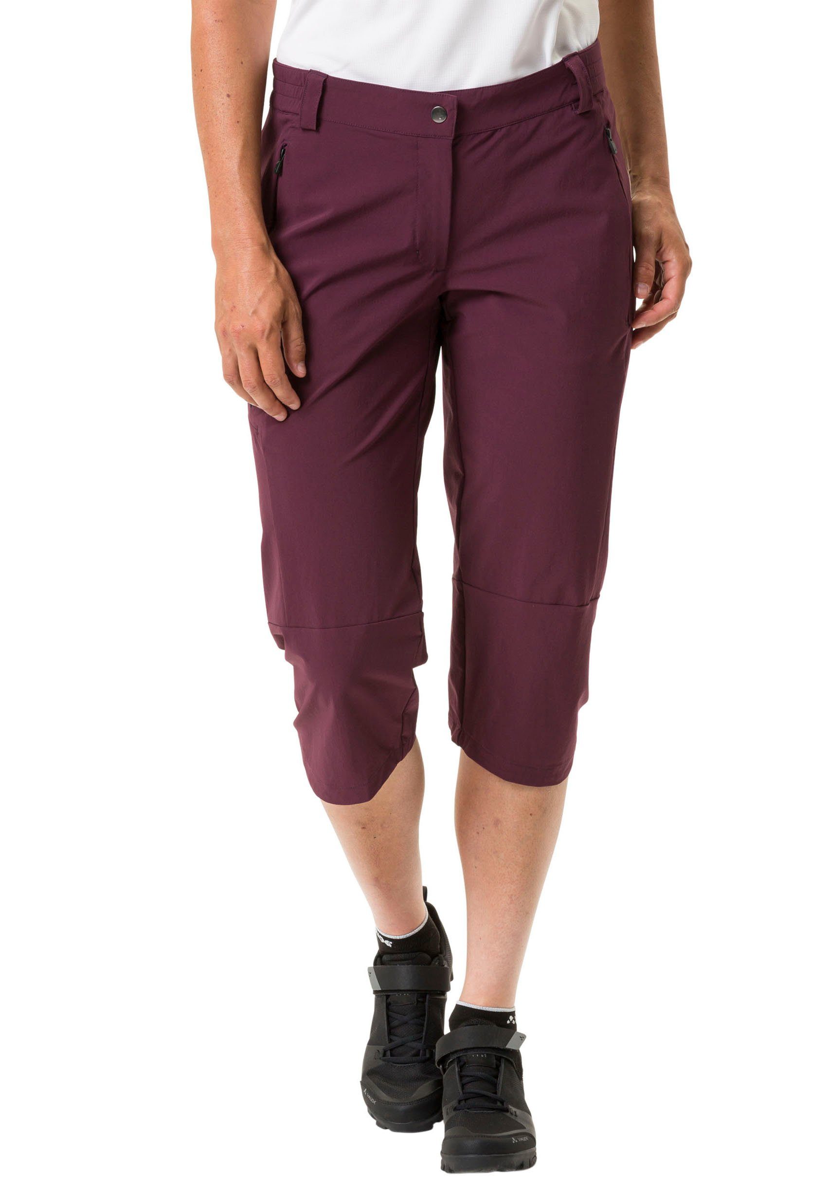 VAUDE 3/4-Hose WOMEN'S YARAS 3/4 PANTS (1-tlg) Reflektierende Elemente cassis