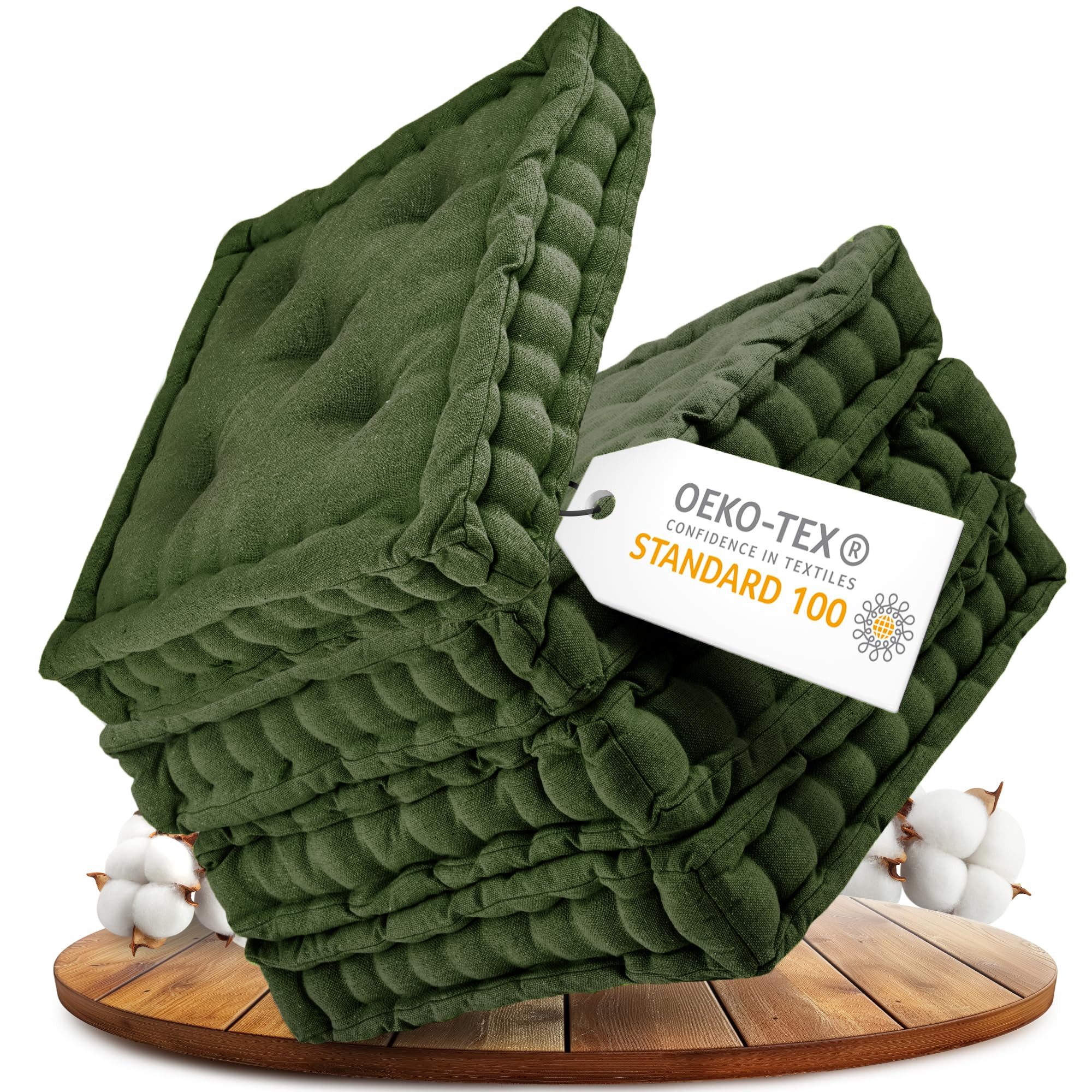 Gräfenstayn Sitzkissen 4er Set 40x40 cm mit 8 cm Polsterung aus 100 % Baumw günstig online kaufen