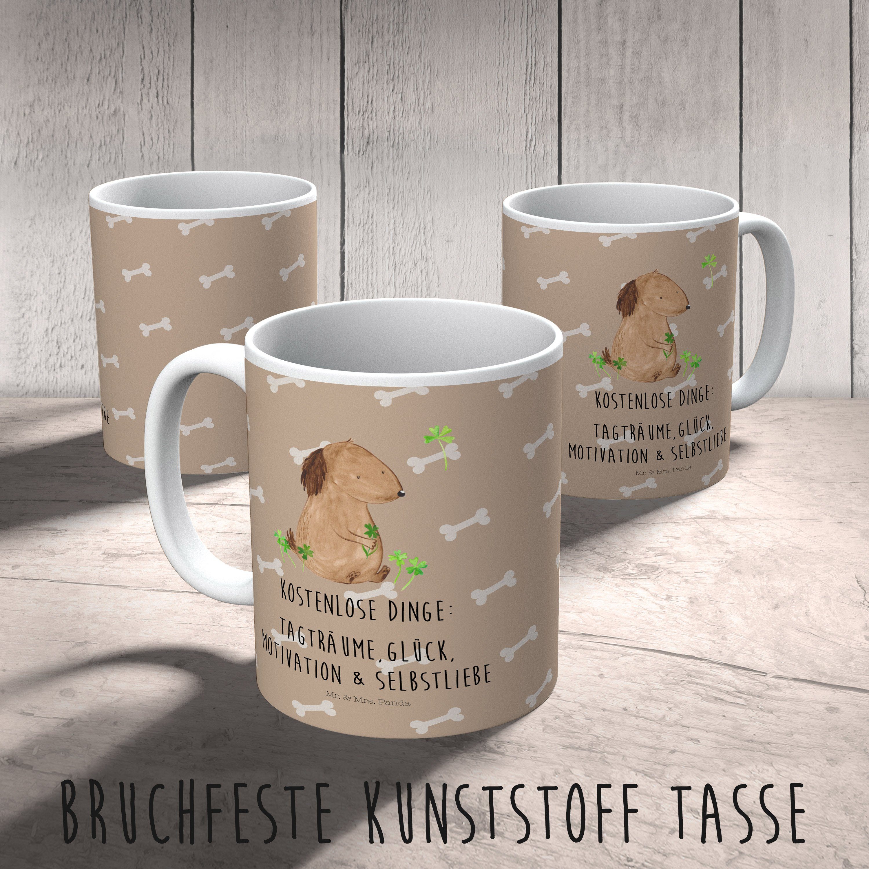 Kunststoff Kleeblatt Hund - Mrs. Mr. Sprüche, & Kinderbecher Geschenk, Outdoorgeschi, Tasse, Hundeglück - Panda