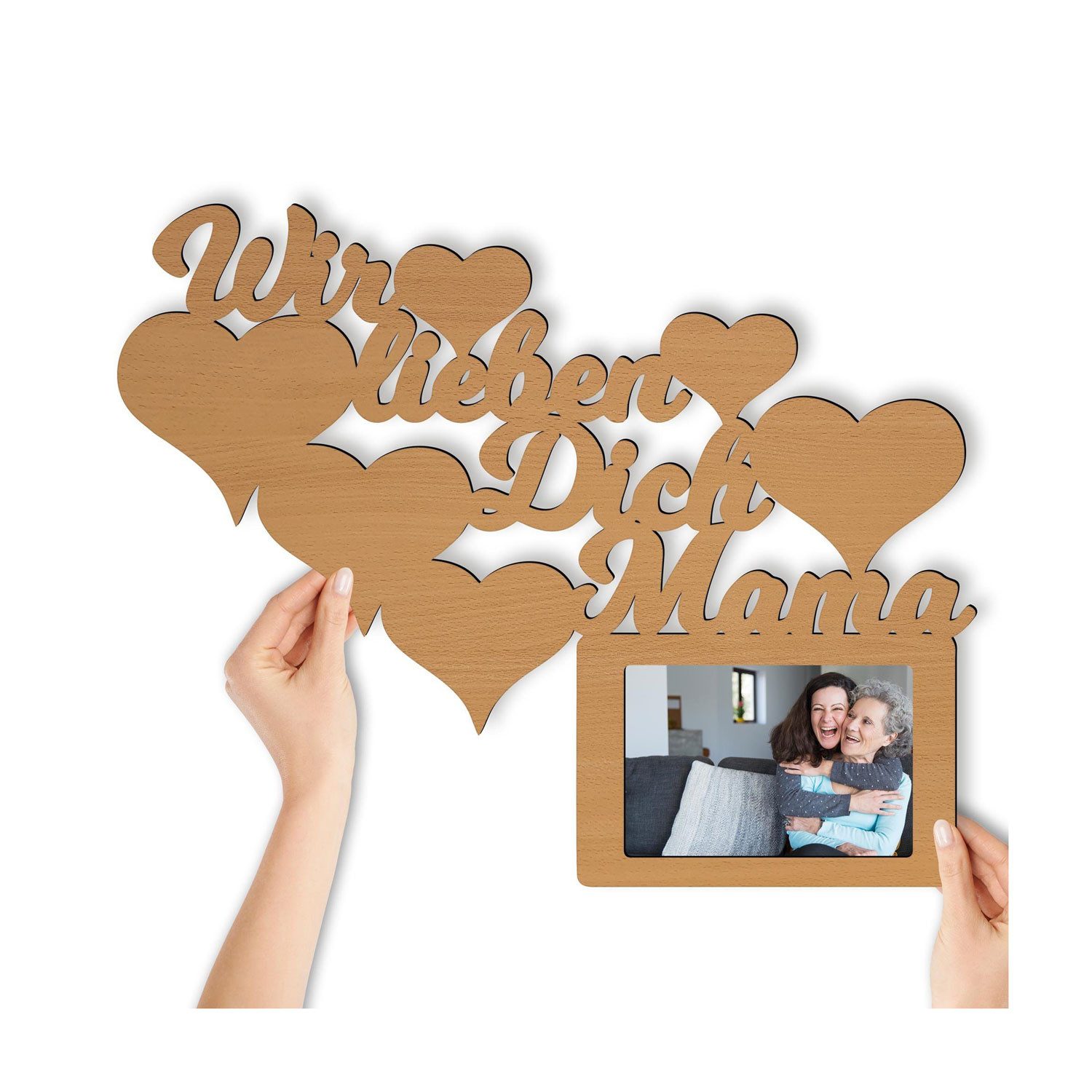 Namofactur Bilderrahmen Mama Bilderrahmen, Geburstag, Muttertag I MDF Holz I 10 x 15 cm Foto, für 1 Bilder