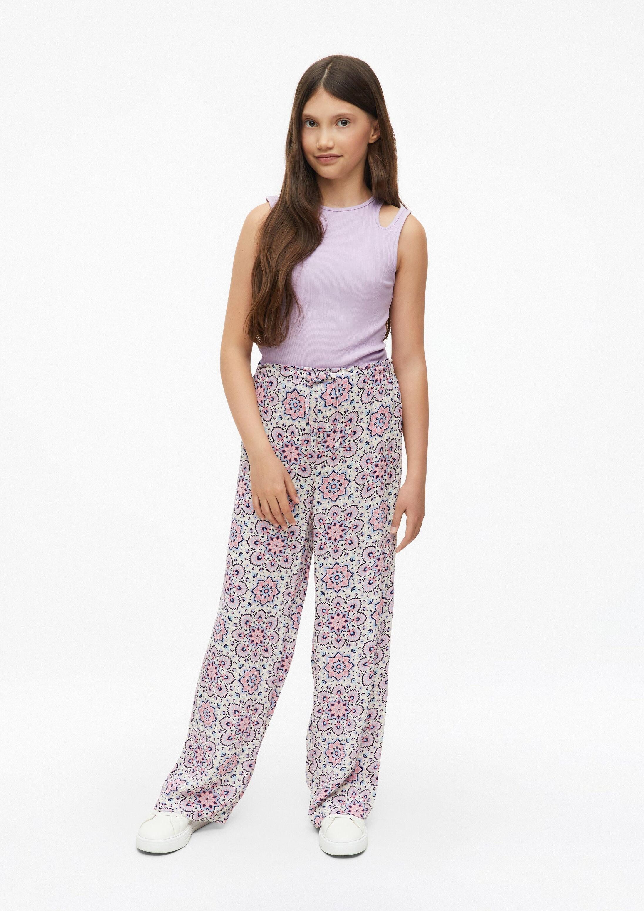 s.Oliver Chinos Hose WIDE LEG Wide Leg-Hose aus Crinkle-Viskose