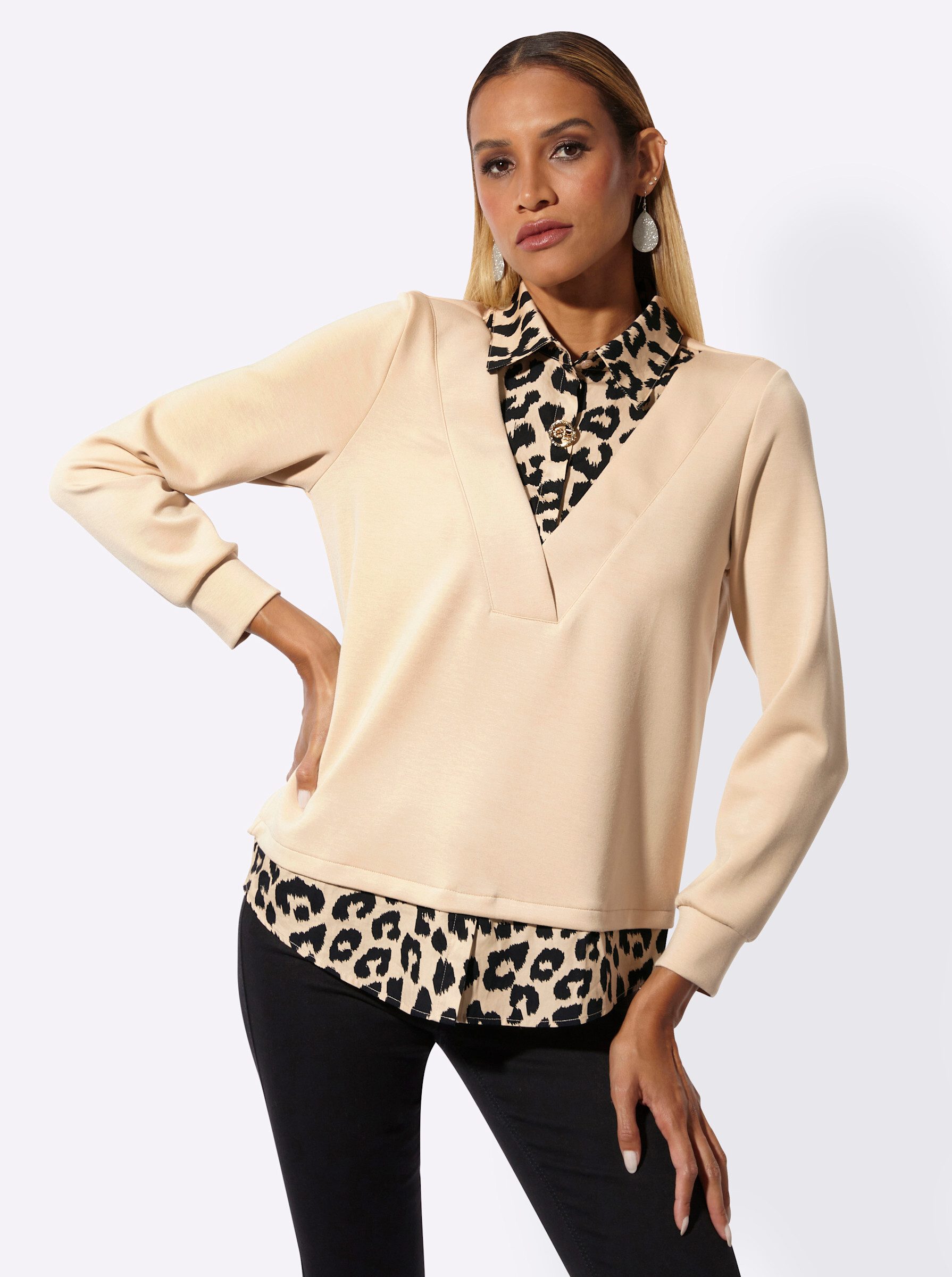 Sweater Modal-Mix-Sweatshirt Langarm
