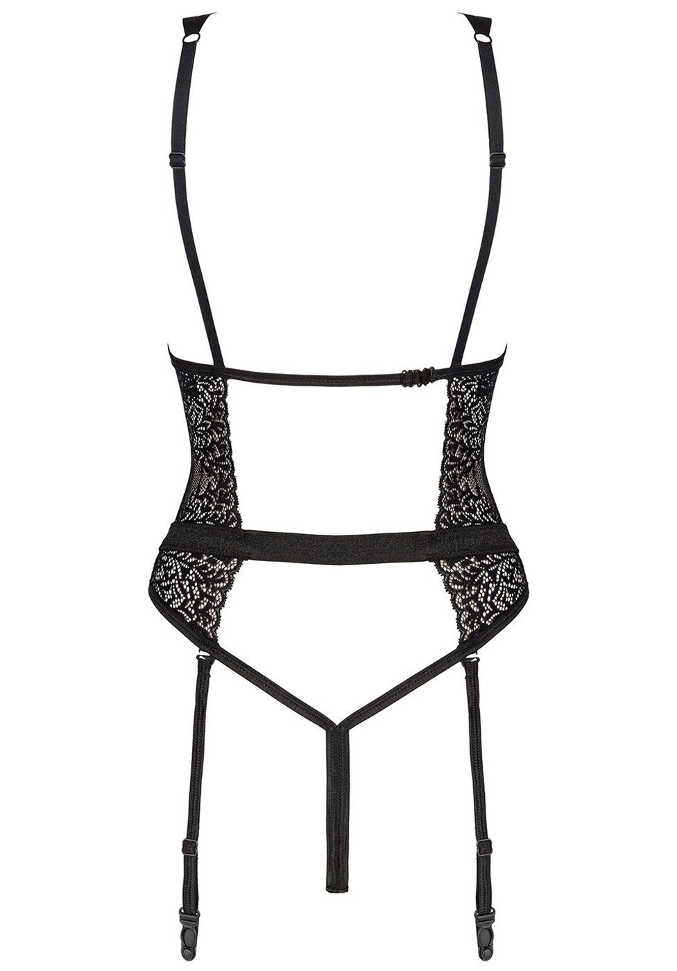 Obsessive Body Yaskana Body mit Strumpfhalter und String - schwarz (1-tlg) transparent