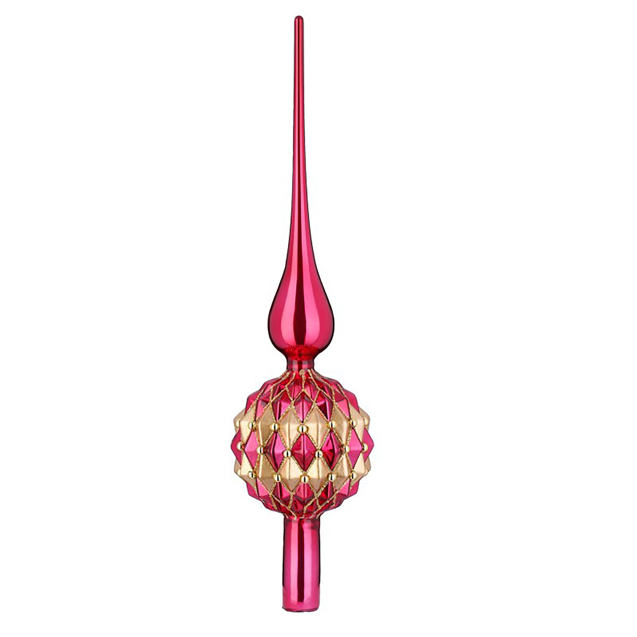 MAGIC by Inge Christbaumspitze, Christbaumspitze Glas 31cm mit Ornamenten - Gentle Pink