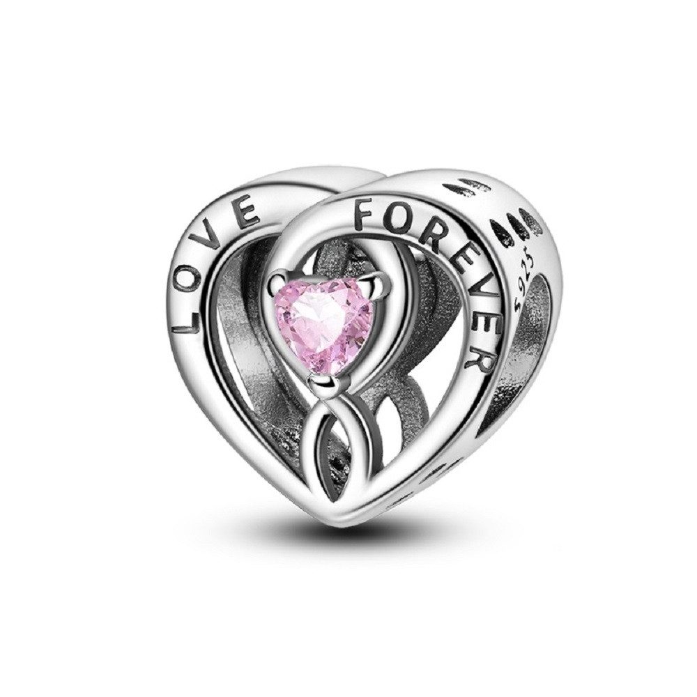 Bead Love Forever Always There Herz Charm, 925er Sterling Silber
