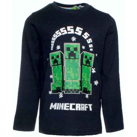 Minecraft Longsleeve Minecraft langarm T-Shirt Jungen + Mädchen 116 128 134 140 152