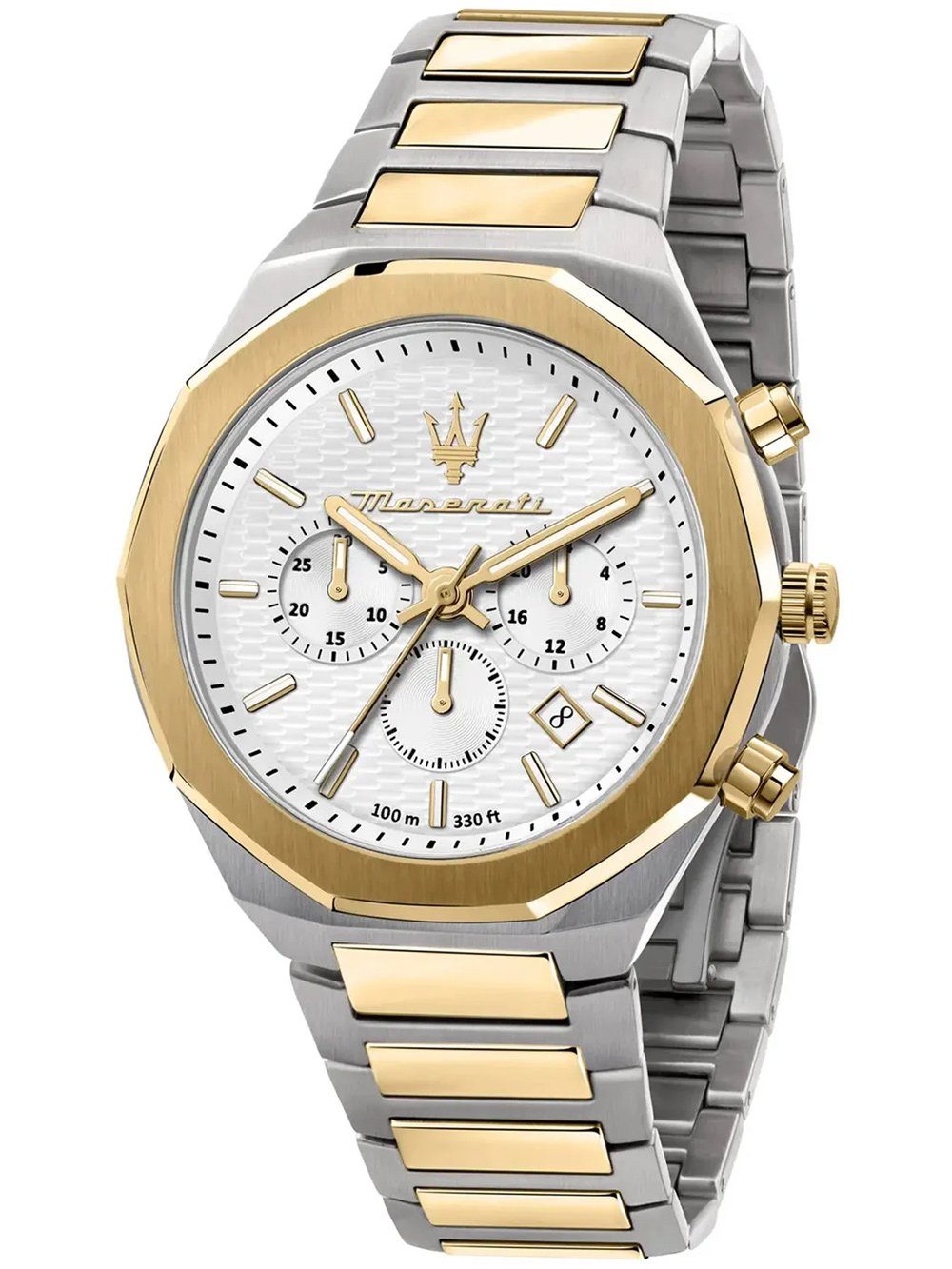 MASERATI Quarzuhr Maserati R8873642009 Stile Chronograph Herrenuhr 45mm 10ATM Maserati R8873642009 Stile Chronograph Herrenuhr 45mm 10ATM