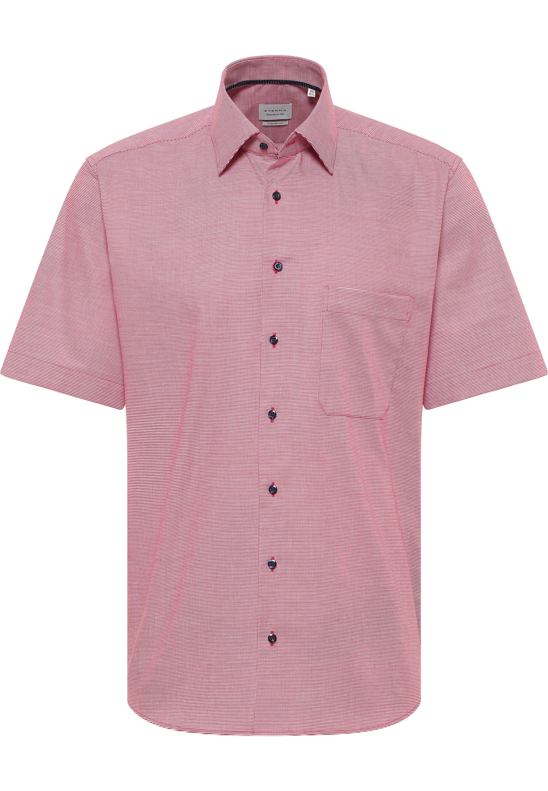 Eterna Klassische Bluse ETERNA COMFORT FIT Kurzarm Hemd rot hahnentritt 1181-55-K181