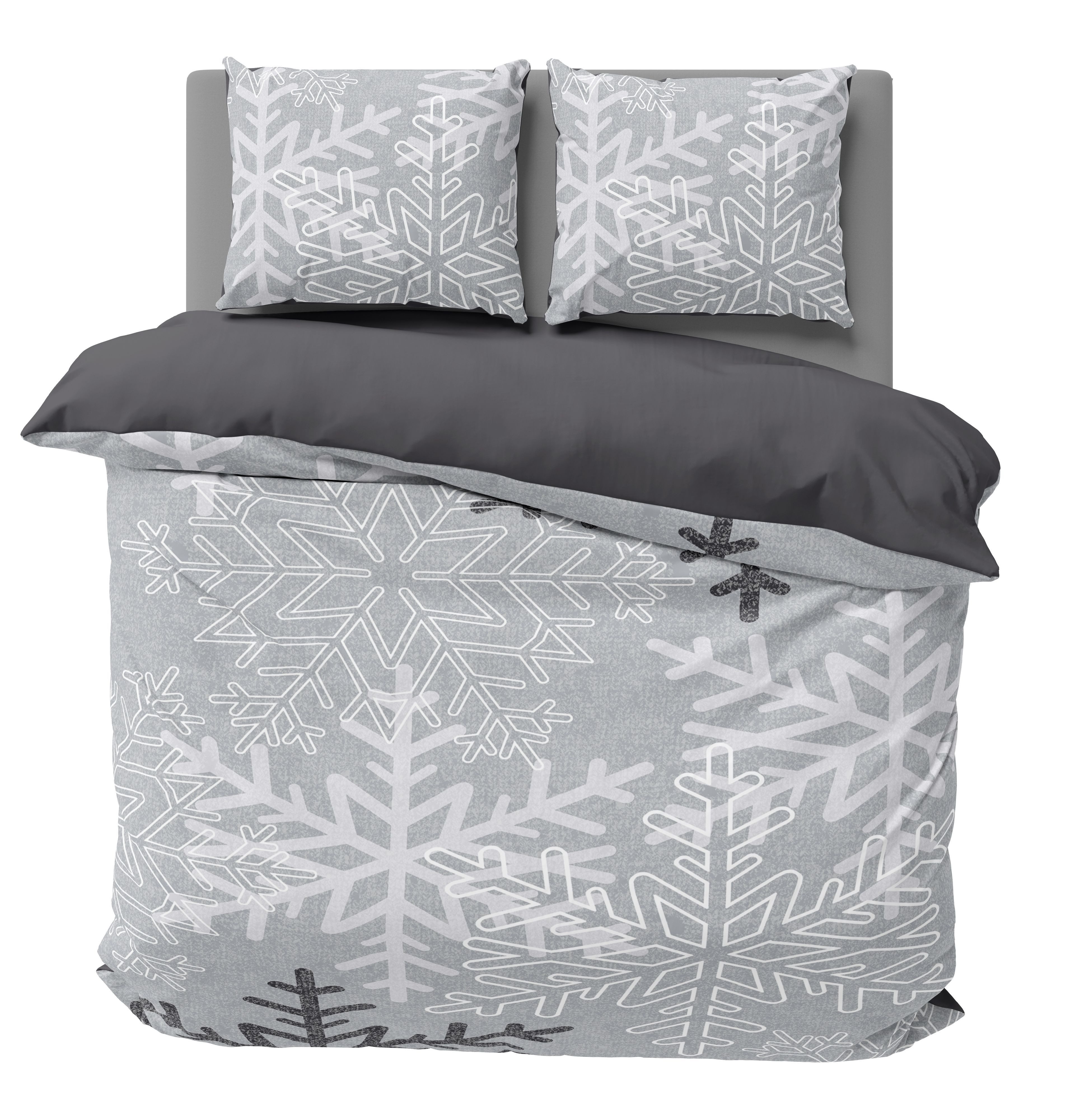 One Home Bettwäsche Winter Snowflakes, Biber, 3 teilig, Kristalle und Schne günstig online kaufen