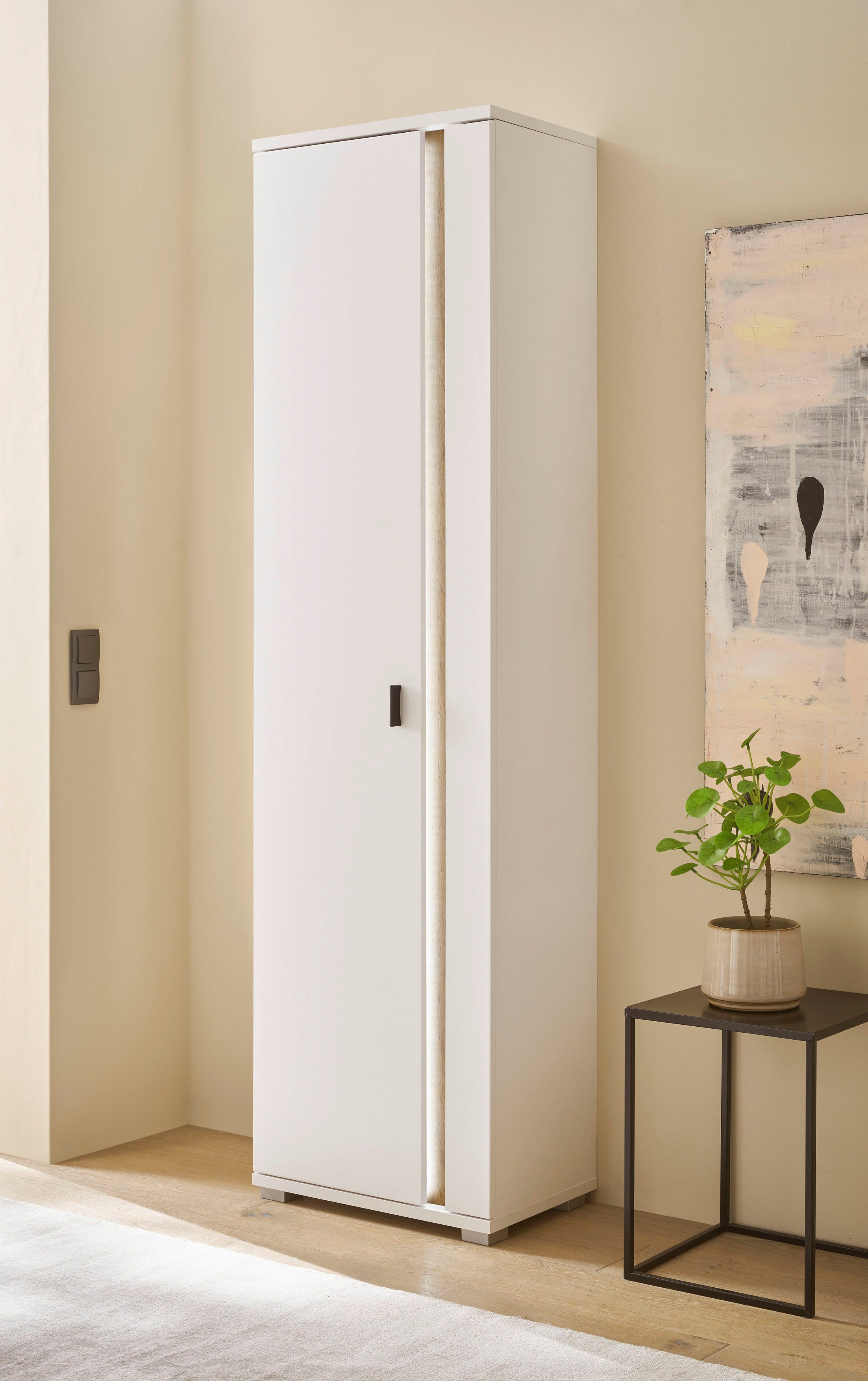 Home affaire Mehrzweckschrank LONG ISLAND (1-St) in moderner Trendfarbe,inklusive senkrechter Beleuchtung,Breite 55 cm