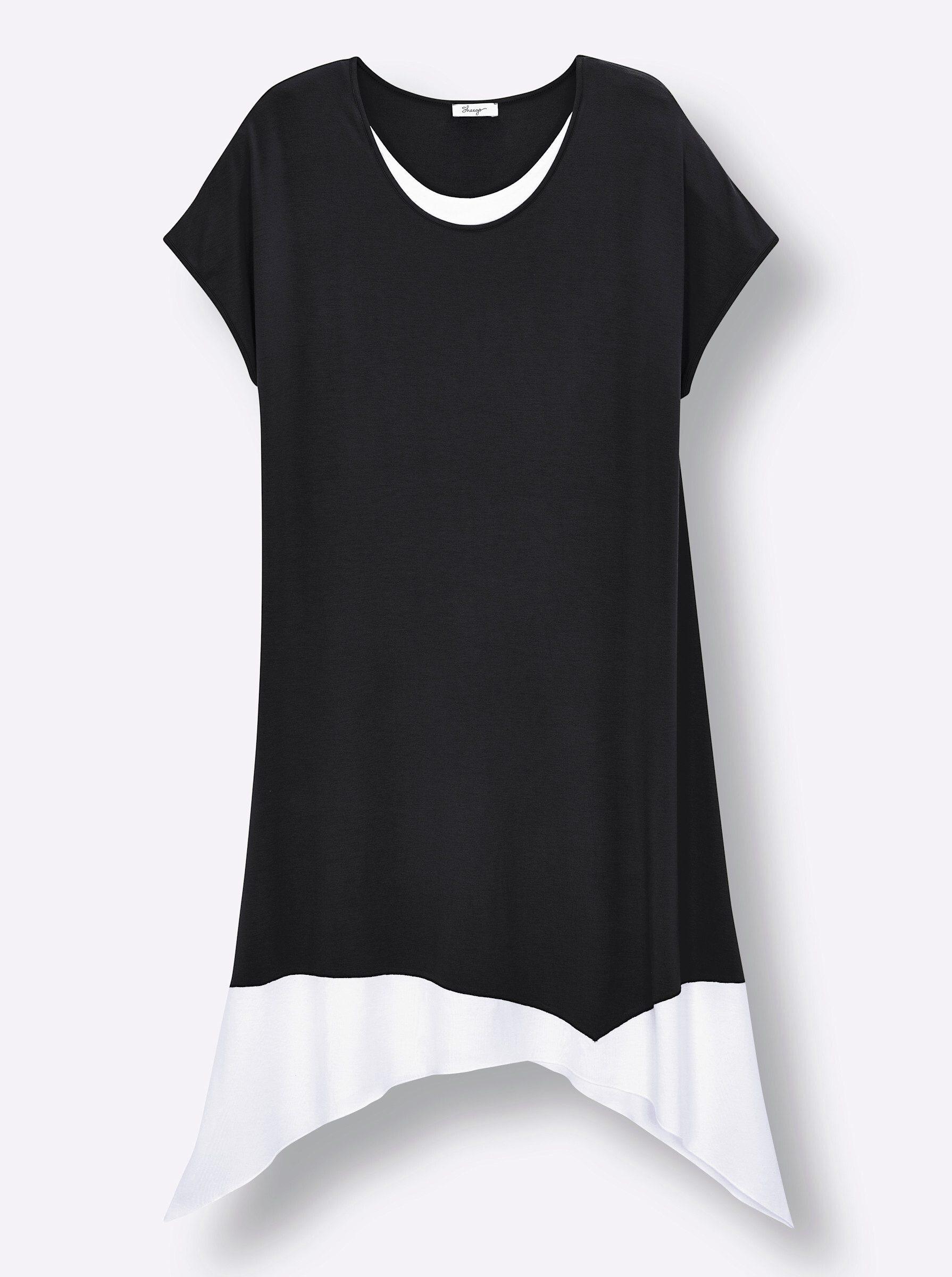 Sheego Strandkleid Jersey-Kleid Kurzarm