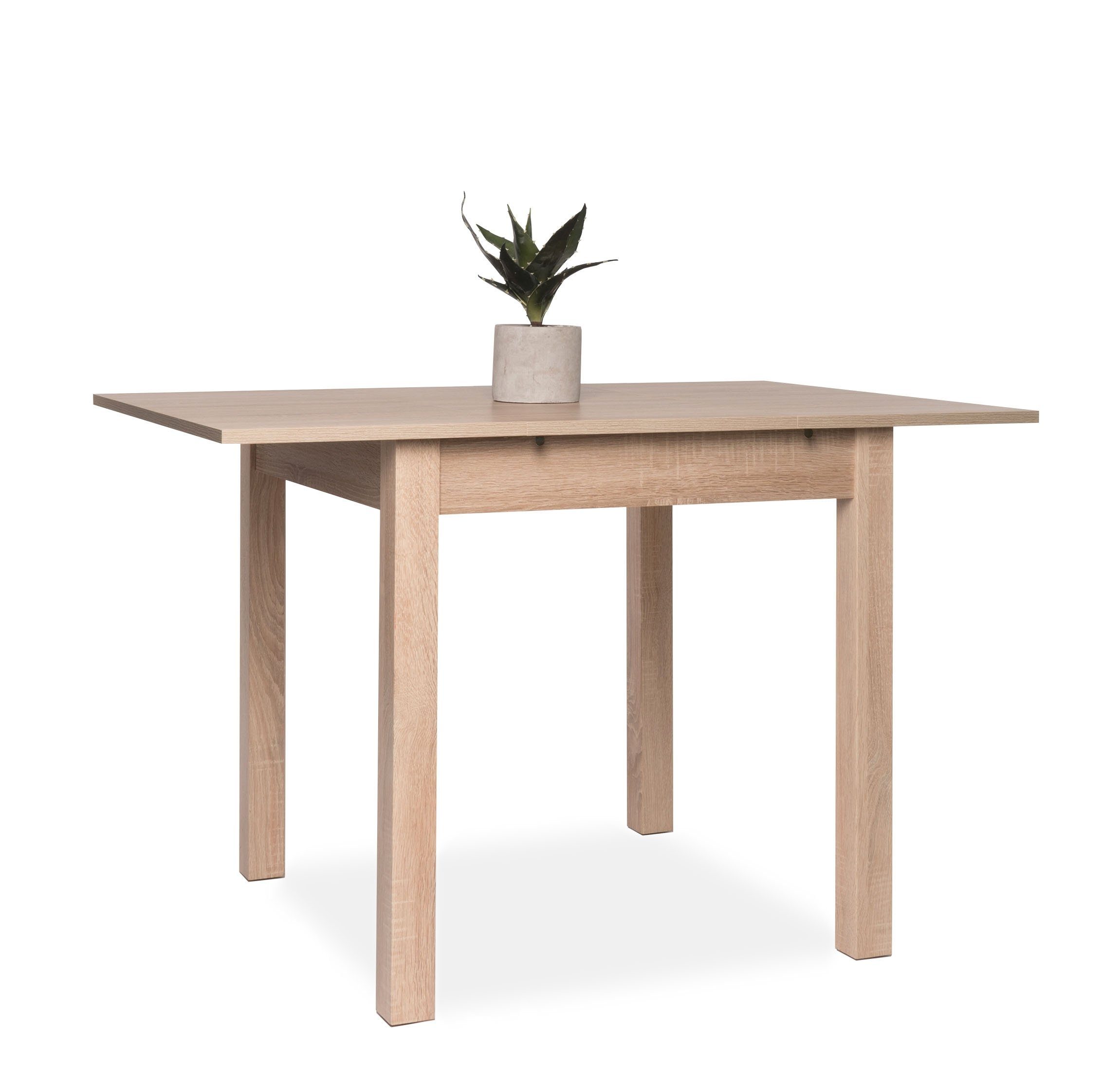 Newroom Esstisch Sonoma Eiche 80 cm, ausziehbar inkl. 40cm Tischplatte Sonoma Eiche Küchentisch Speiset...