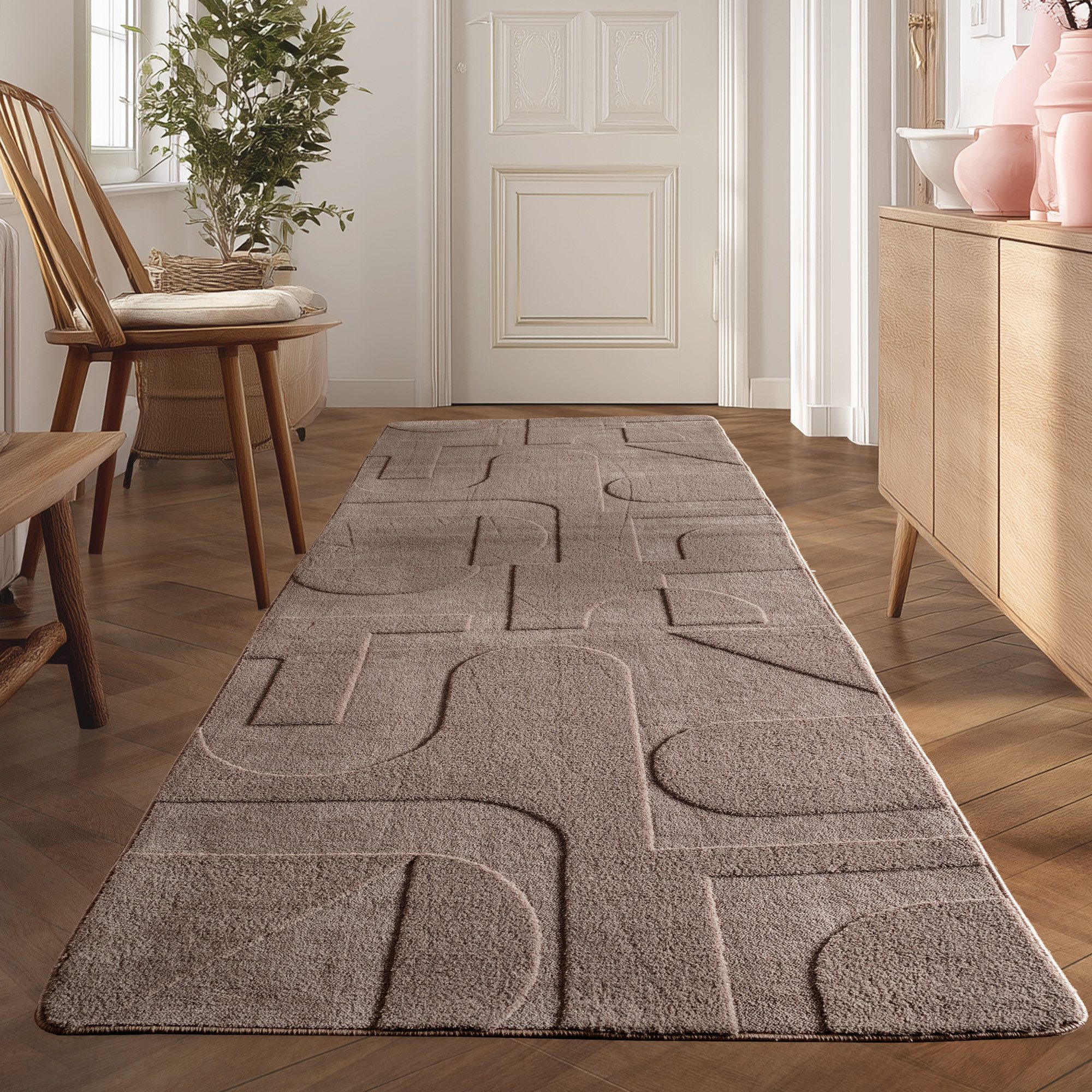 Teppium Teppich Skandinavisches Design, Rechteckig, Höhe: 20 mm, Kurzflorteppich Skandinavische Design Anti-Rutsch Rückseite Waschbar