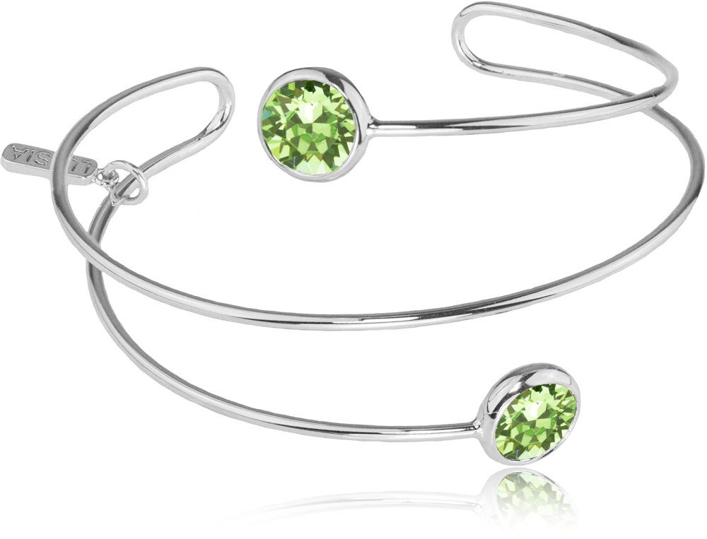 LUISIA® Armreif "Spiral Armreif Fjella mit zwei Kristallen von Swarovski®" (inkl. Schmuckbox)