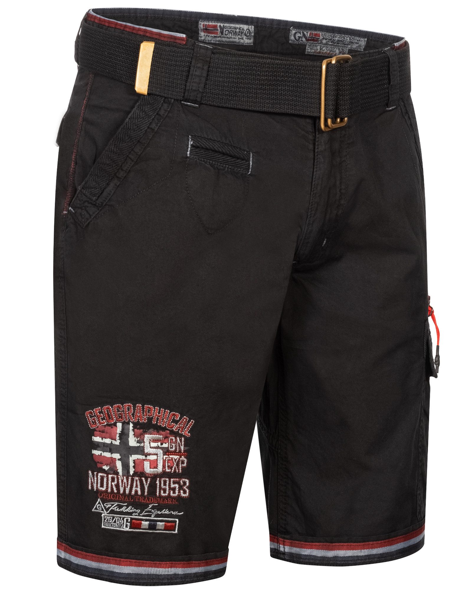 Geographical Norway Shorts Herren Cargo Shorts kurze Hose Short Bermuda knielang Parodi + Gürtel – Bild 4 von 5