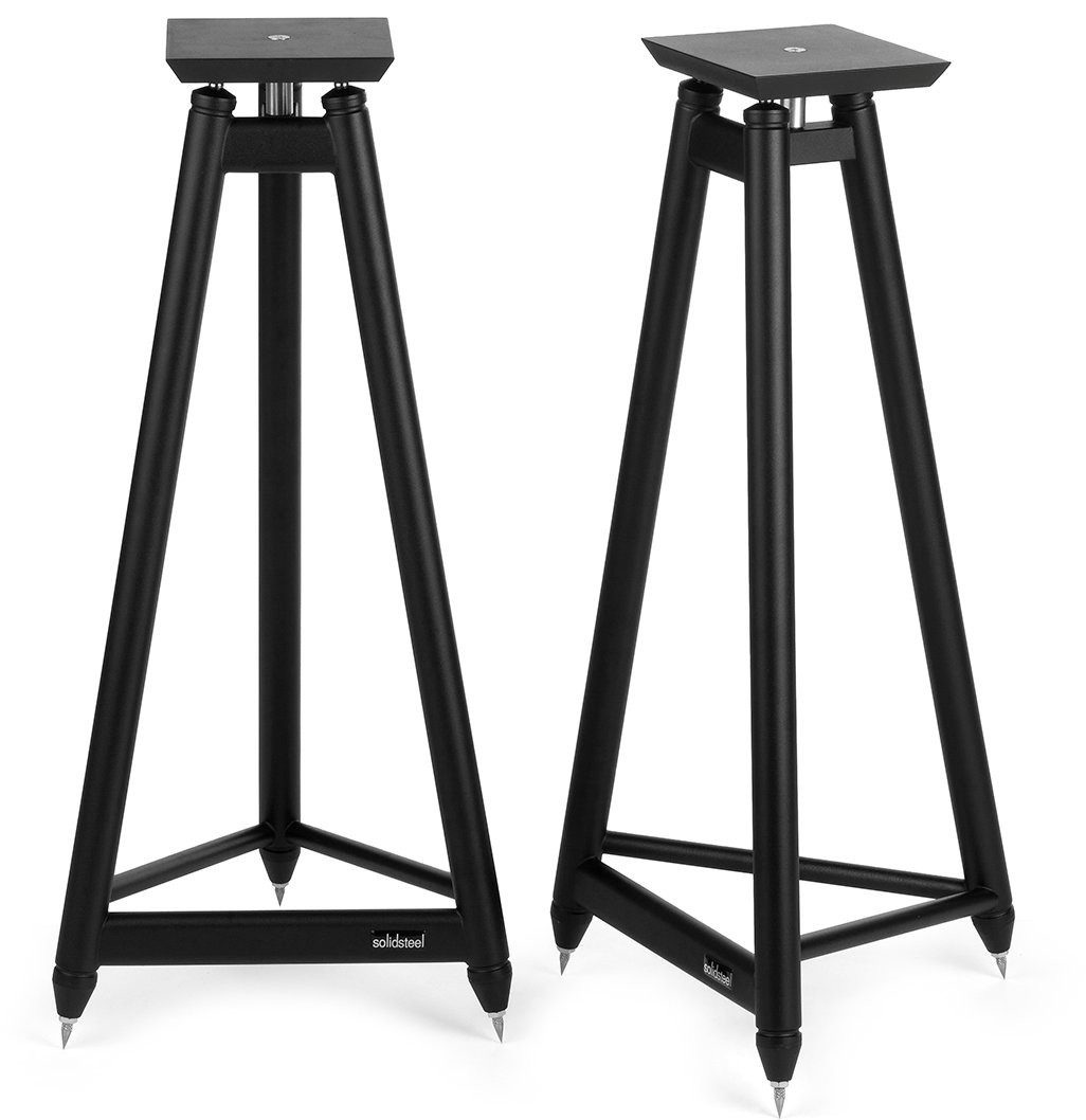 Solidsteel Audio-Board SS-7 Lautsprecherständer Paar Black (Füllbare Stahlrohre zur Vibrationsdämpfung), Tripod-Konstruktion aus handverschweißtem Stahl