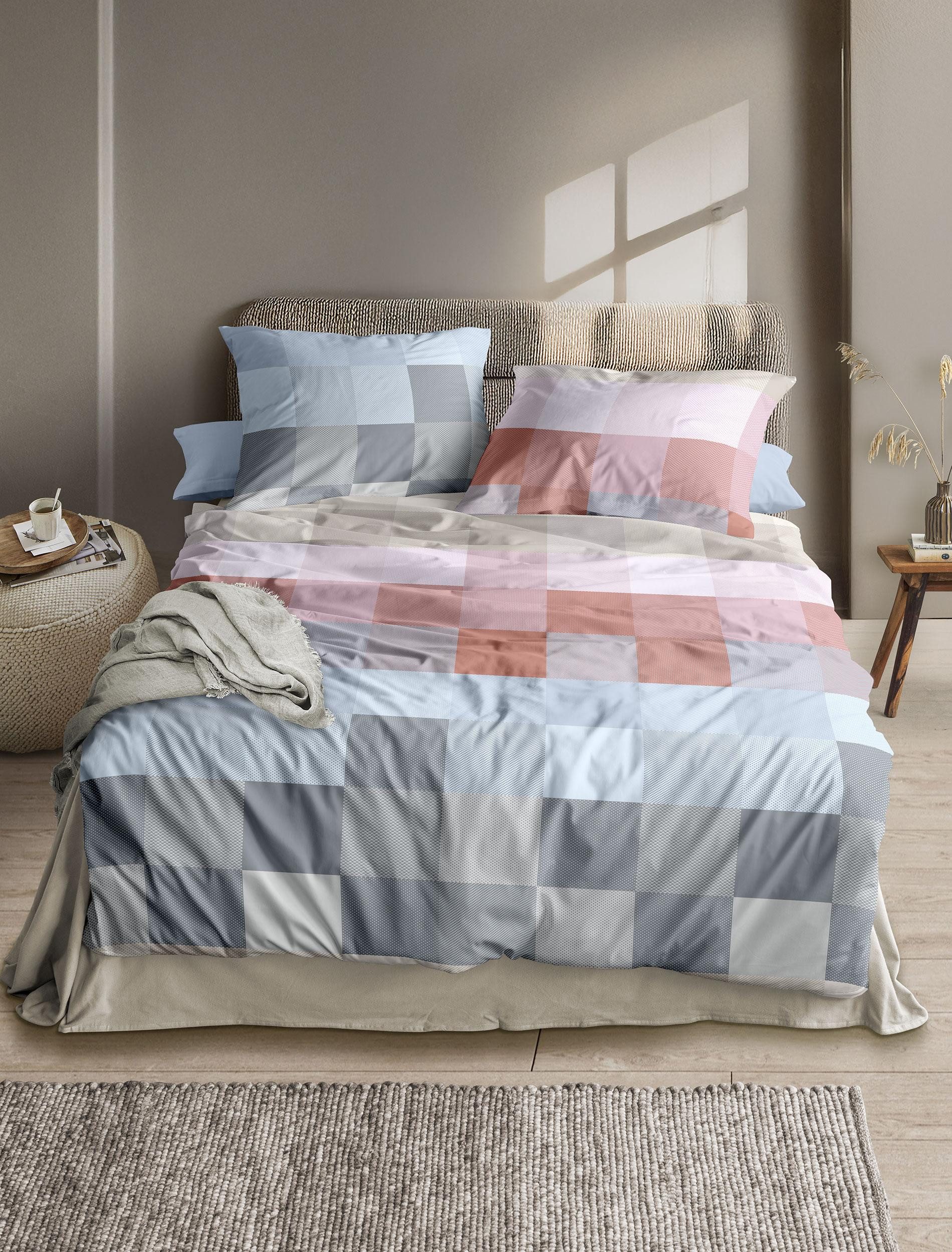 Irisette Bettwäsche Wave 8695, Mako-Satin, 2 teilig, anschmiegsam und atmungsaktiv, Ganzjahresqualität