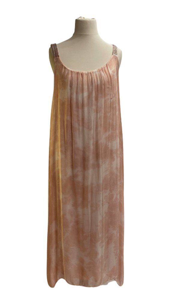 BZNA Sommerkleid Langes Seidenkleid Sommer Dress Batik Pailetten elegant