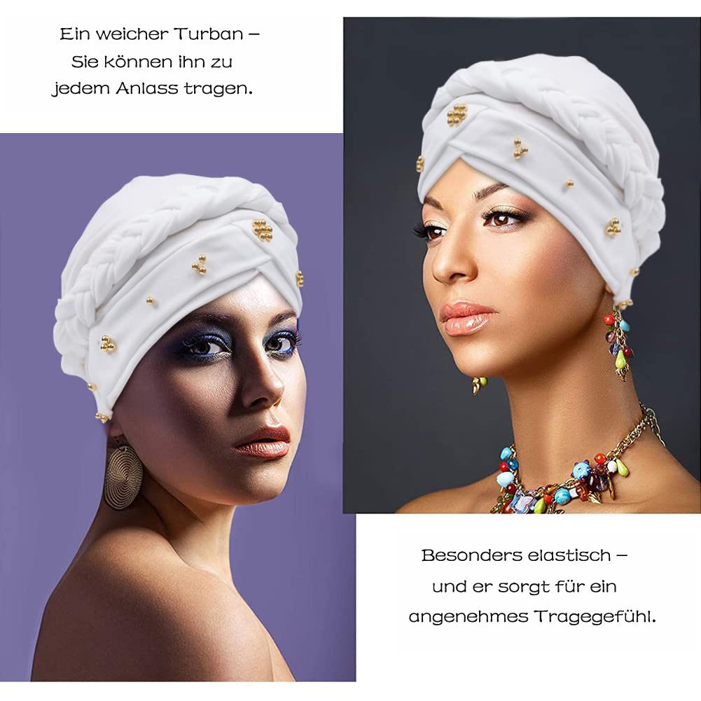 Zaewry Kopftuch Damen-Turban – Vorgebundener Chemo-Kopftuch, Beanie, Mütze, mit gedrehter – Kopfbedeckung für Krebspatientinnen
