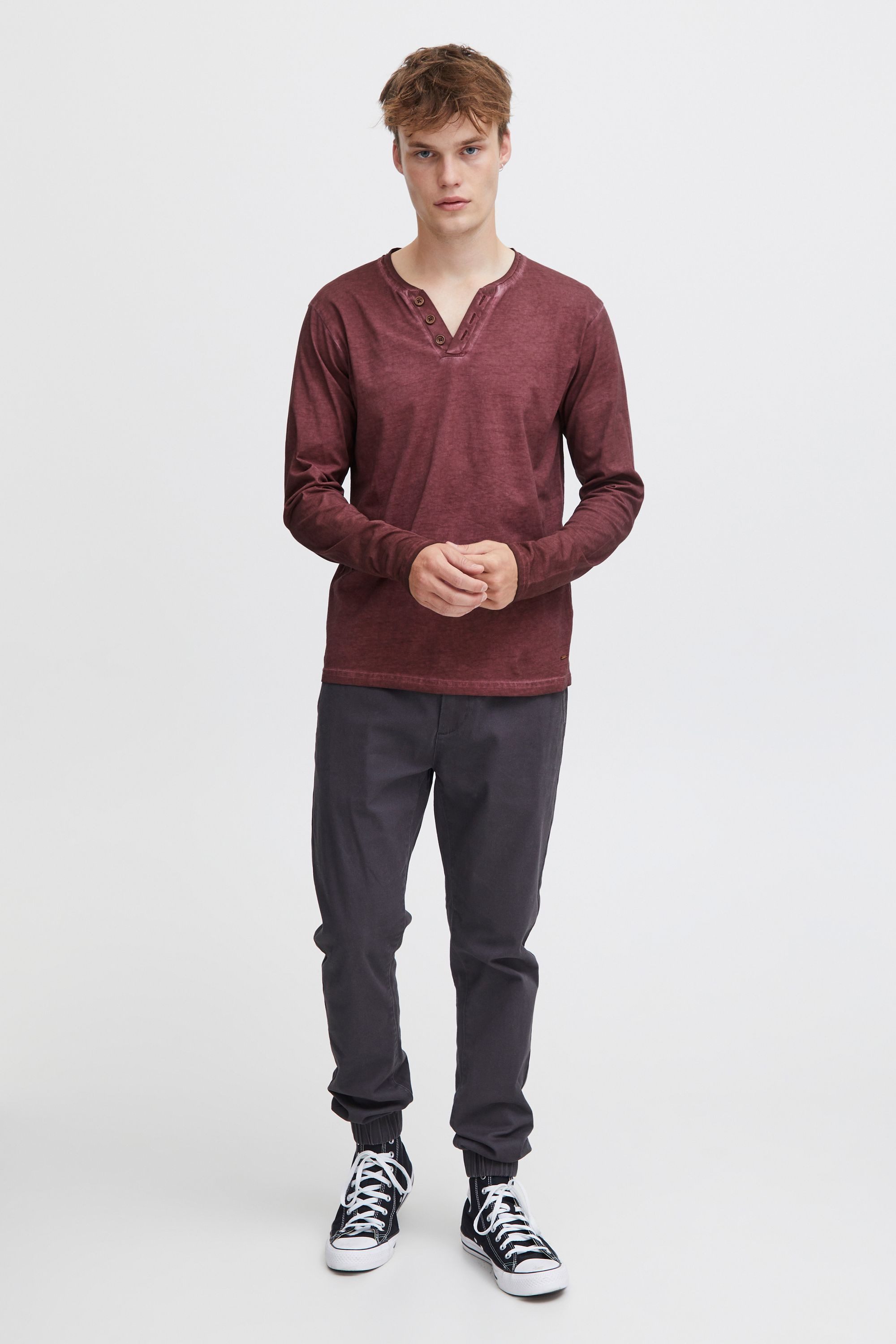 !Solid Langarmshirt SDTinox Langarmshirt mit V-Ausschnitt günstig online kaufen