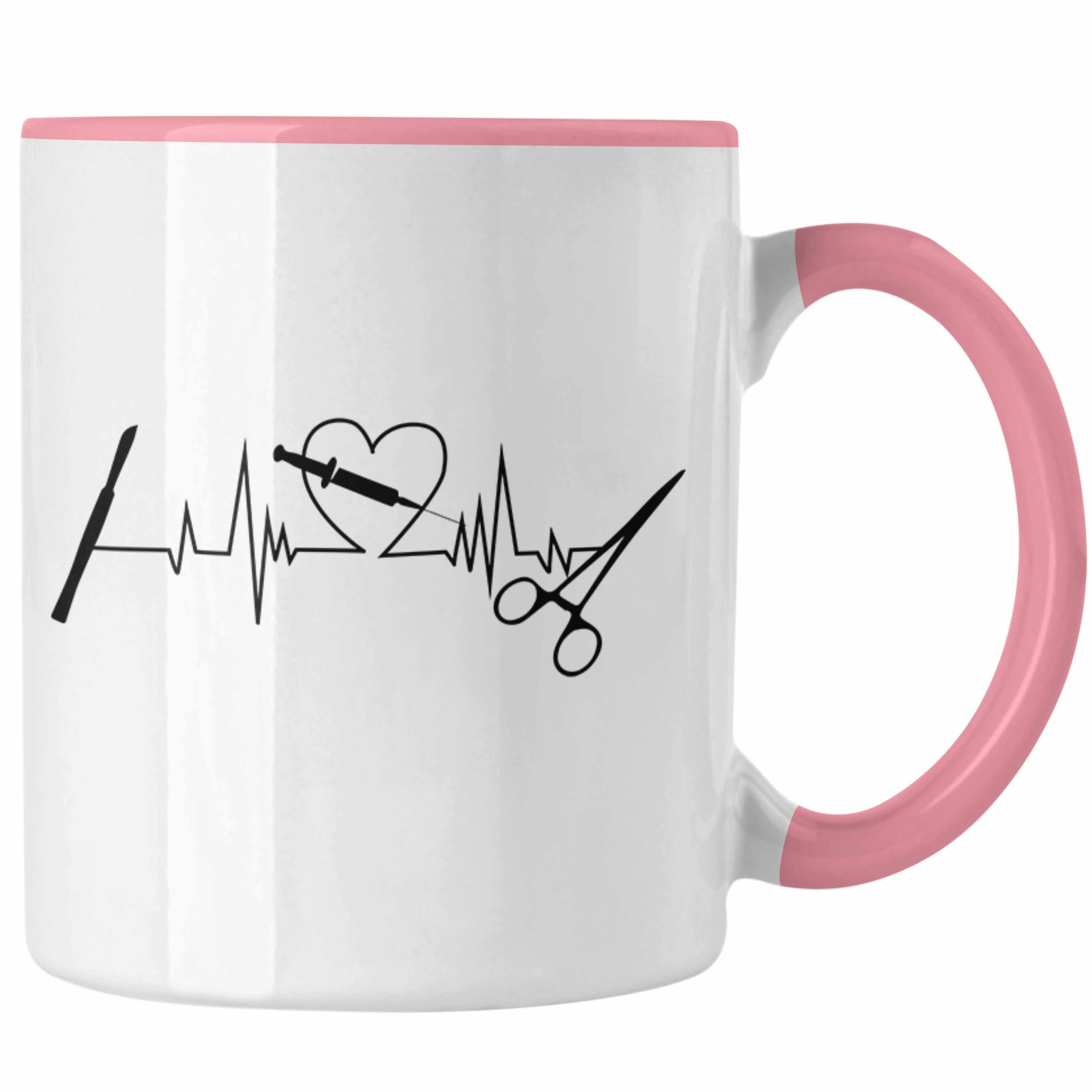 Trendation Tasse Lustige Chirurg-Tasse Geschenk für Chirurgen Herzschlag