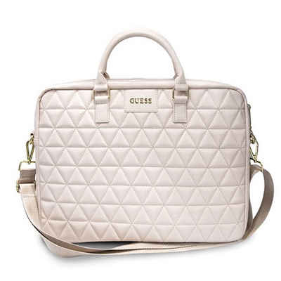 Guess Laptop-Hülle Guess Universell bis 16" Notebook / Tablet Tasche Torba Quilted Creme