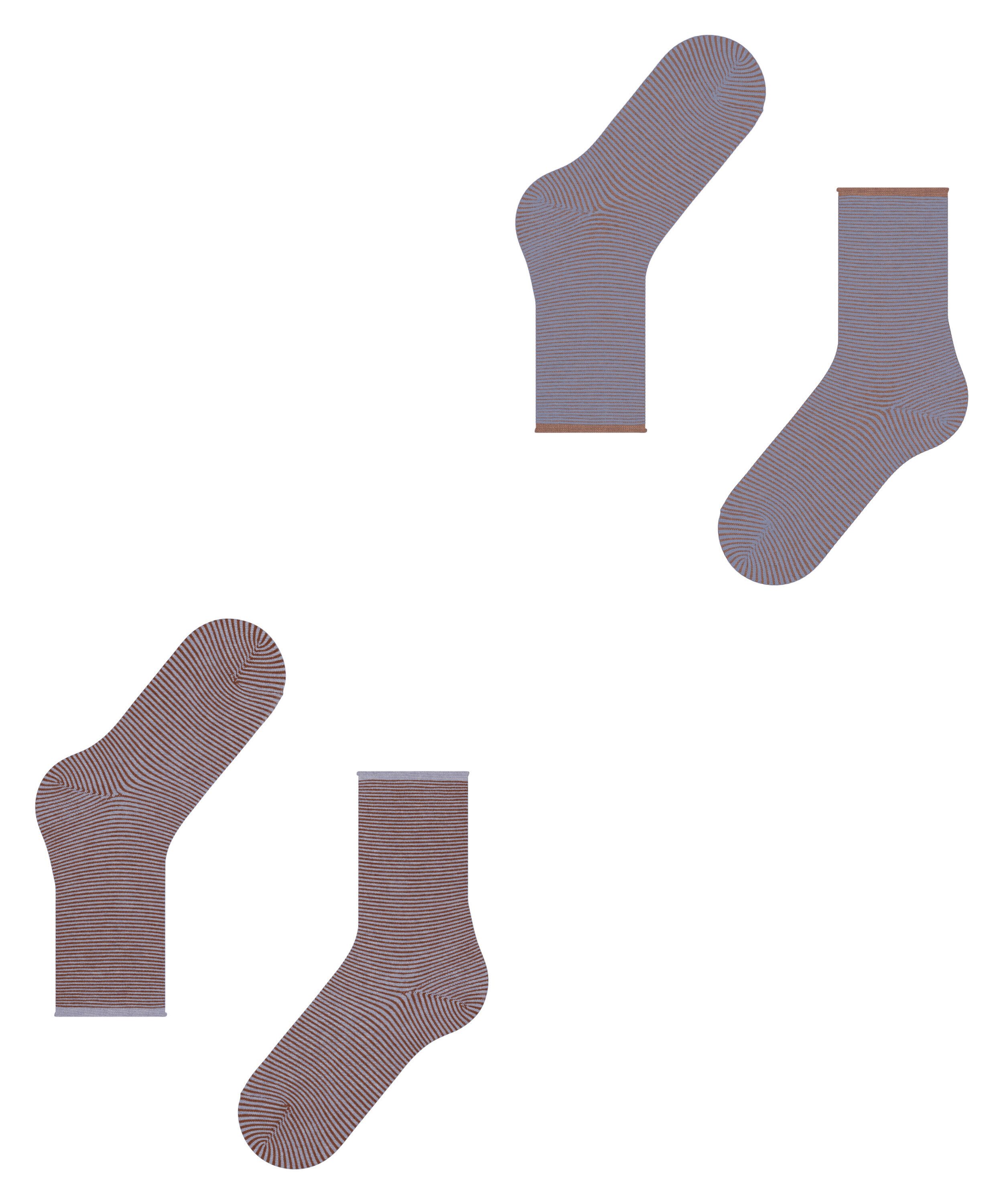 Esprit Socken Allover Stripe 2-Pack (2-Paar) aus Biobaumwolle