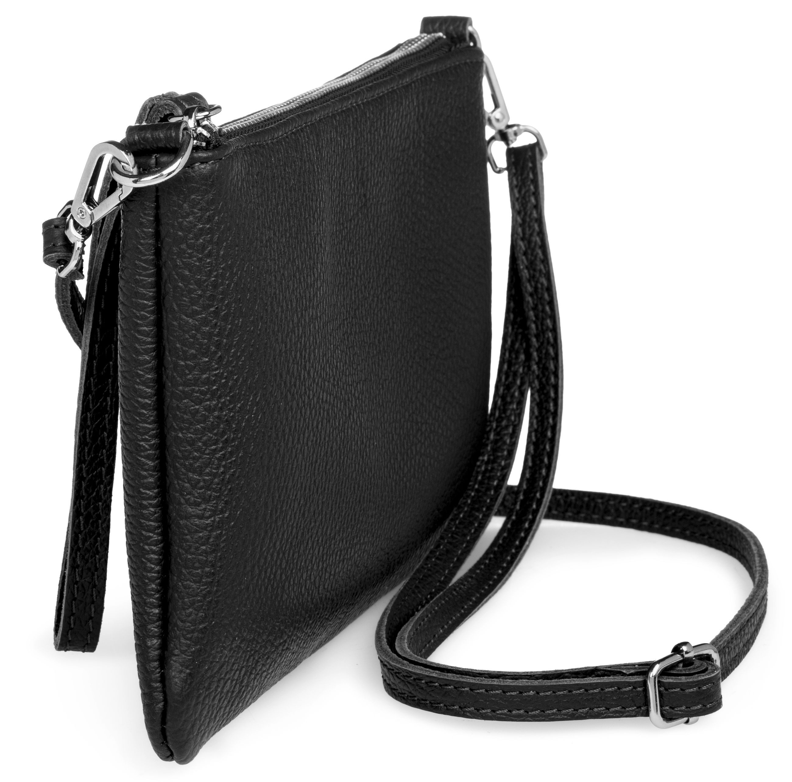 Caspar Clutch Abendtasche Kompakte Damen Leder Tasche - CLASSIC LINE - Modell No.834, leicht, elegant & unempfindlich - 100% Echtleder - Handmade in Italy