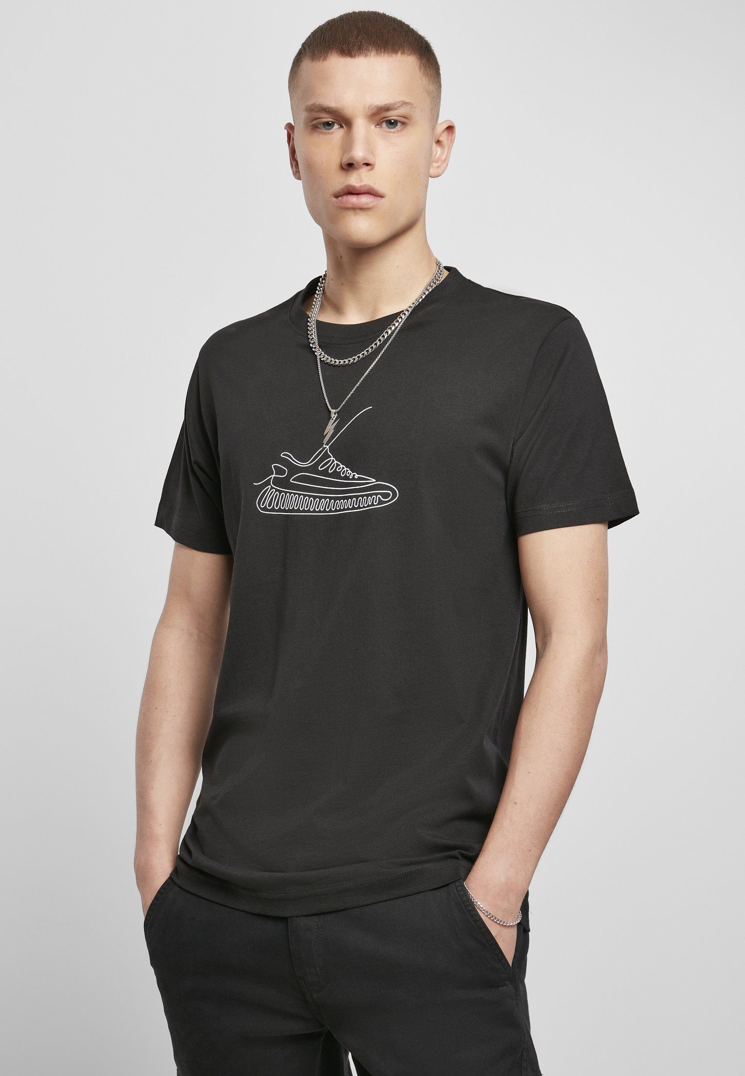 MisterTee Kurzarmshirt Herren One Line Sneaker Tee (1-tlg) | T-Shirts