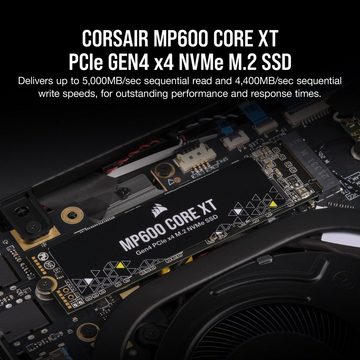 Corsair MP600 CORE XT 1TB SSD interne Gaming-SSD (1TB) 5000 MB/S Lesegeschwindigkeit, 3500 MB/S Schreibgeschwindigkeit