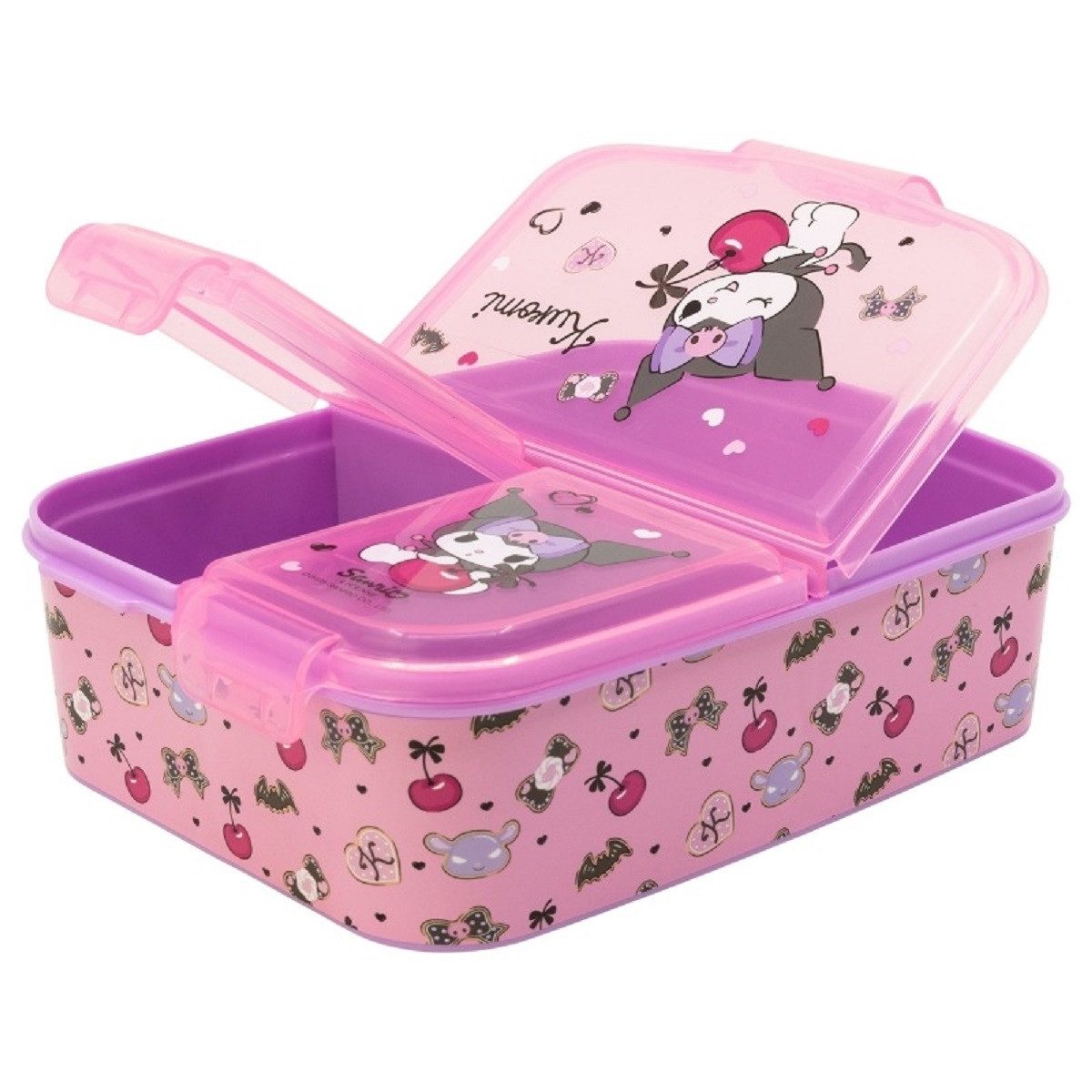 Stor Lunchbox Hello Kitty Kinder Brotdose – Lunchbox mit 3 Fächern & tollem Design, (1x Deckel, 1x Dose), Brotzeitdose