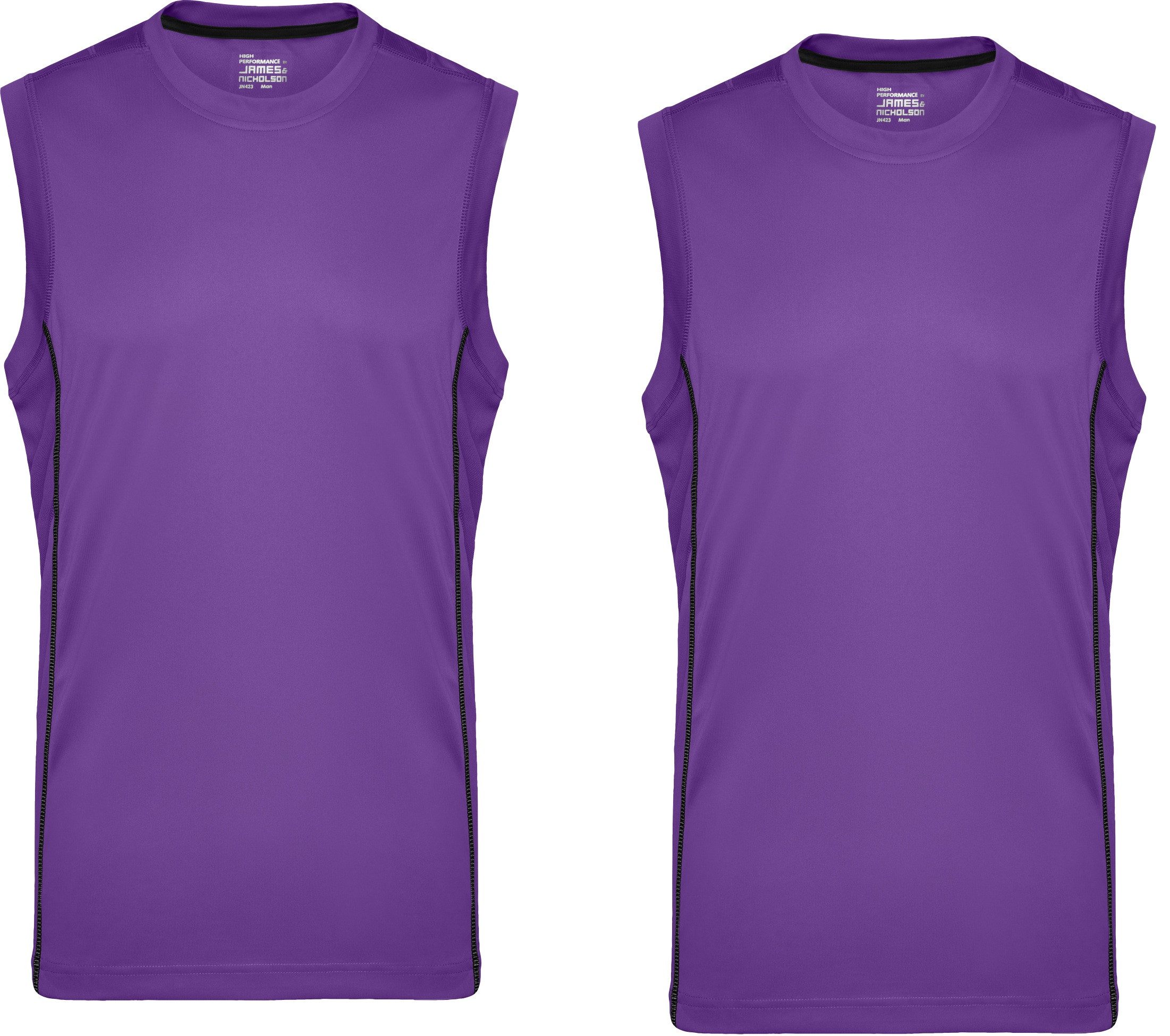 James & Nicholson Sporttop Doppelpack Herren Sporttop mit modischen reflektierenden Details JN423 (Spar-Set, 2er-Pack) Feuchtigkeitsregulierend, atmungsaktiv und schnell trocknend