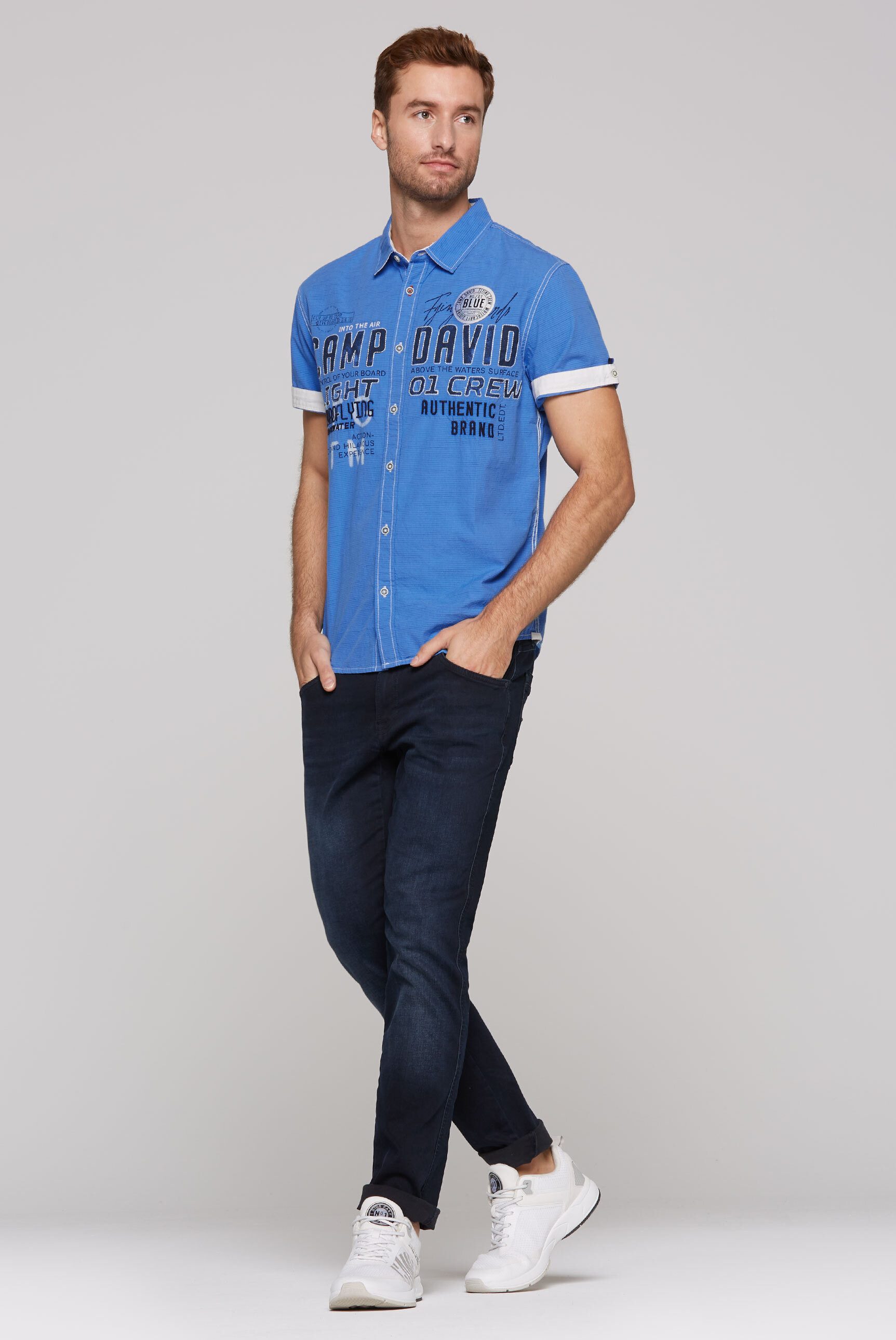 CAMP DAVID Kurzarmhemd aus Baumwolle