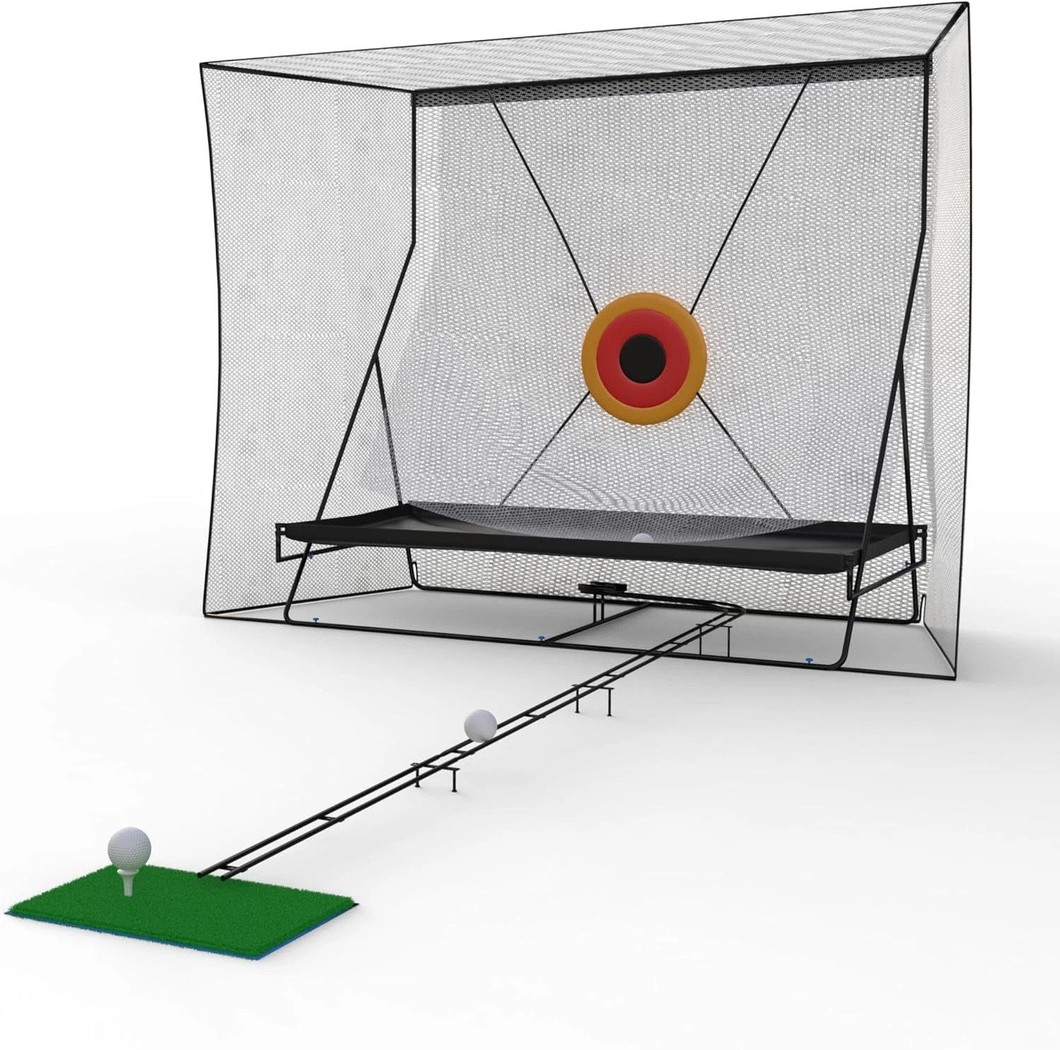 GarveeMore Golfnetz Golf-Übungsnetz 305 x 244 cm mit Ballrücklauf 335 cm und Balldecke
