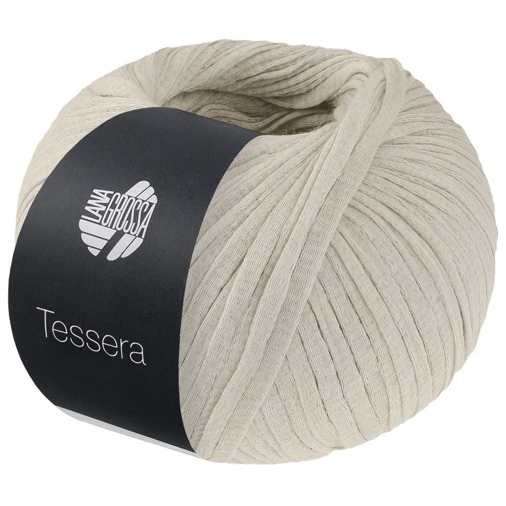 LANA GROSSA TESSERA Häkelwolle, 115 m (Hochwertiges, schmales Baumwoll-Bändchengarn in matter-papierfeiner Optik), 50 g