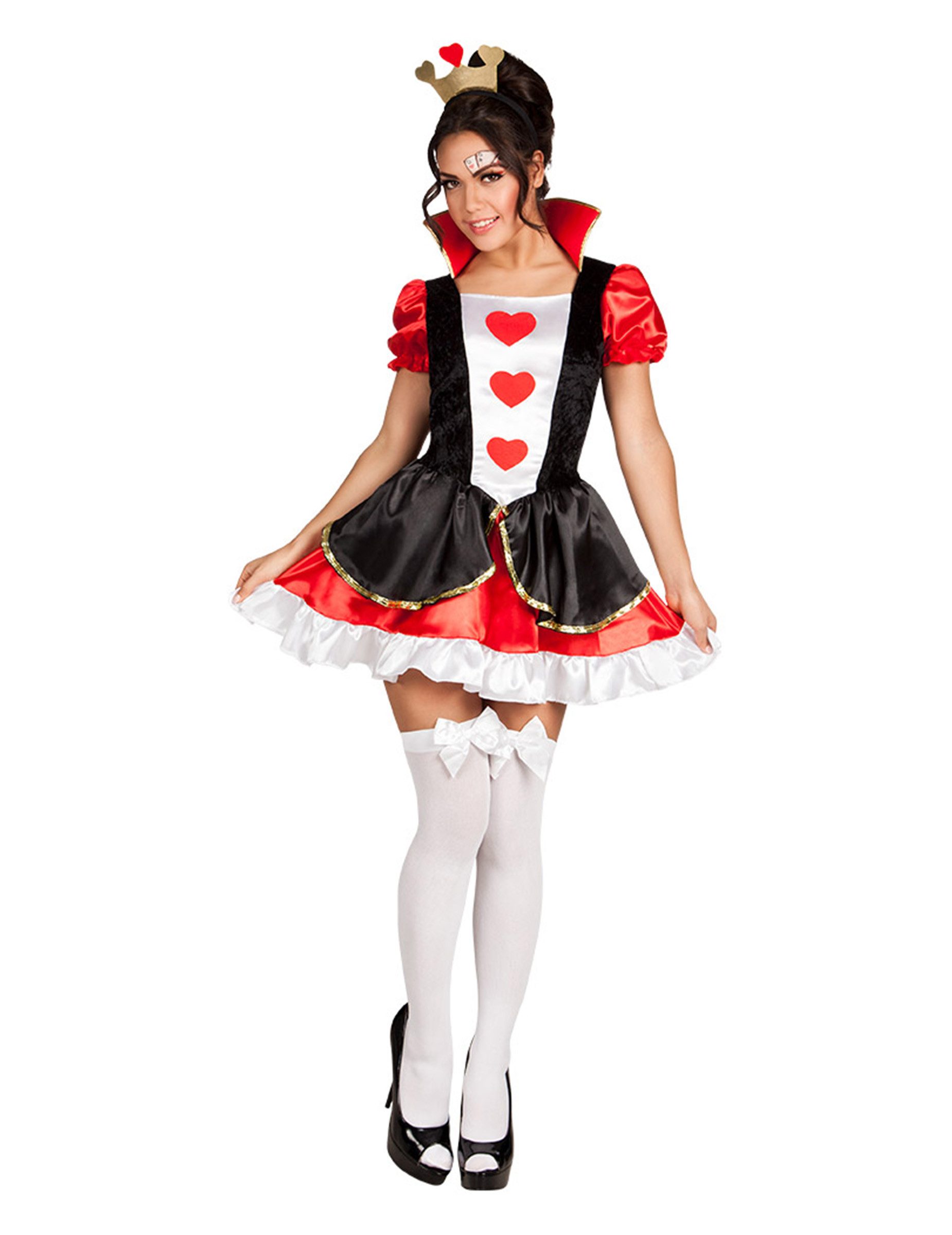 Kostüm Sexy Herzkönigin-Kostüm für Damen schwarz-rot