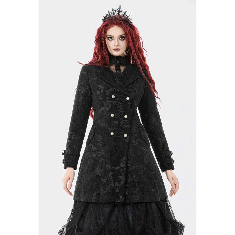 Dark in Love Langmantel Gothic Jaquard kurzer Mantel Samt barock Dark in Lo günstig online kaufen