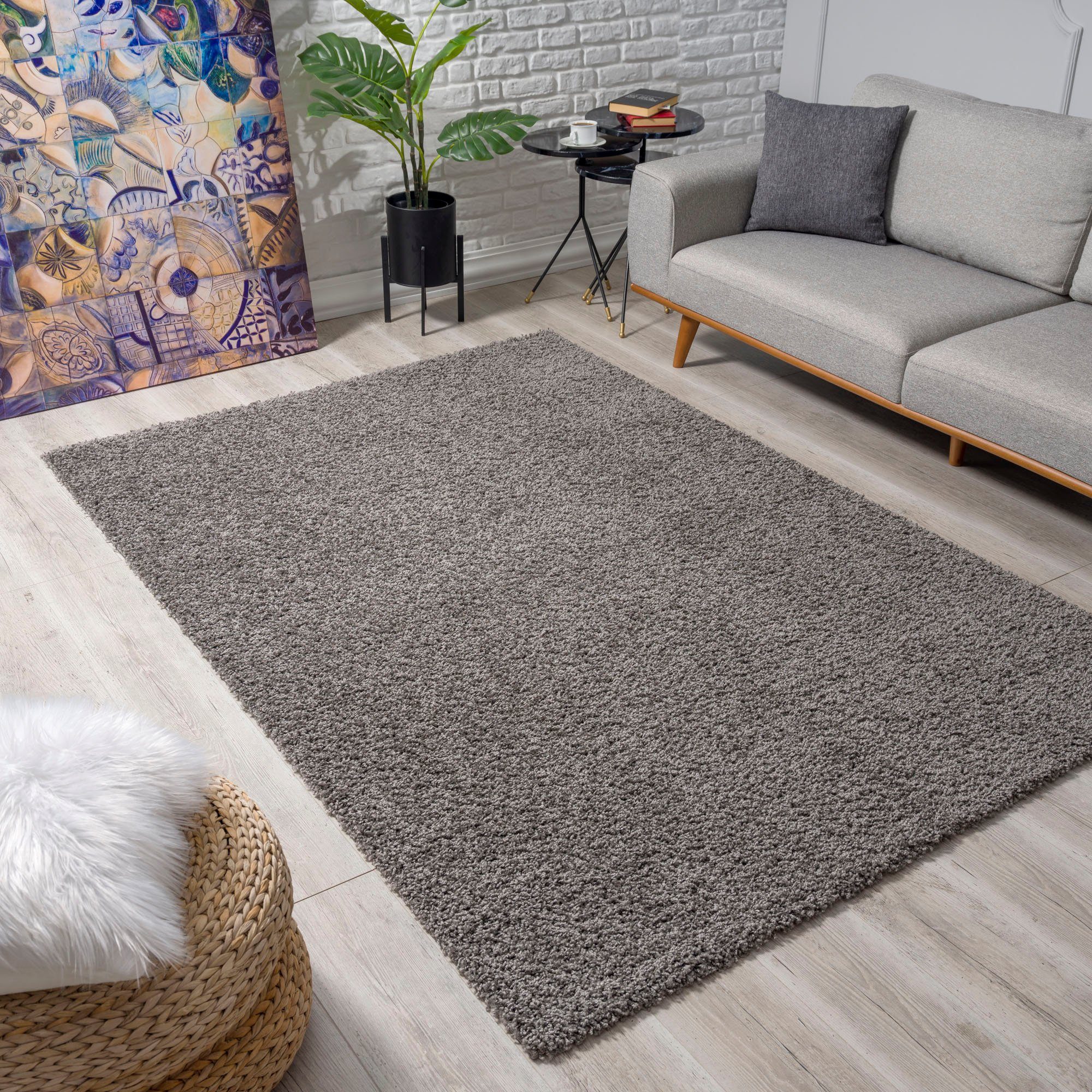 Sanat Hochflor-Teppich LOCA, auch als Läufer und in Rund, rechteckig, Höhe: 30 mm, Wohnzimmer, Langflor, Shaggy, Schlafzimmer