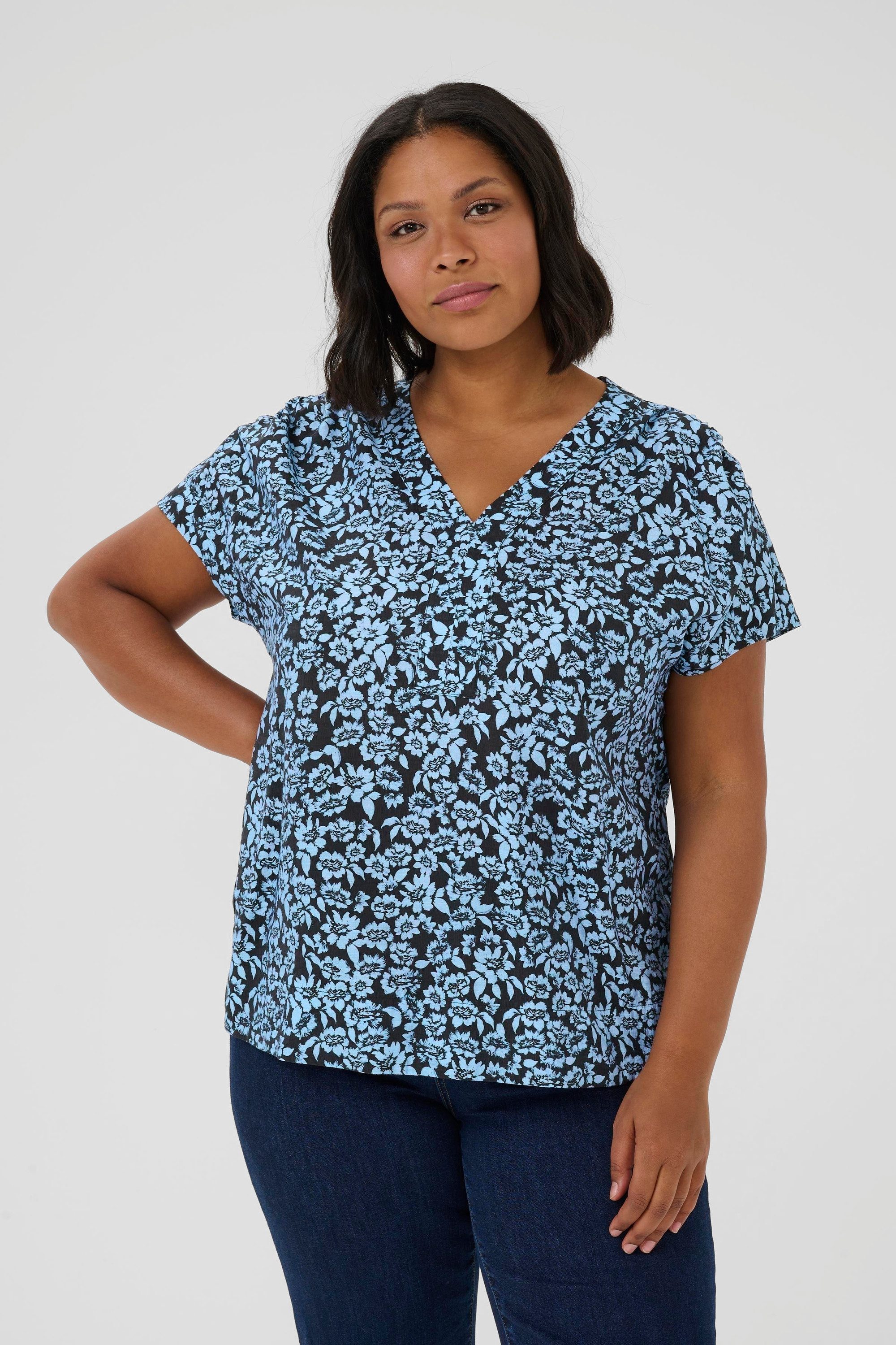KAFFE Curve Kurzarmbluse Kurzarm-Bluse KCamina Große Größen günstig online kaufen