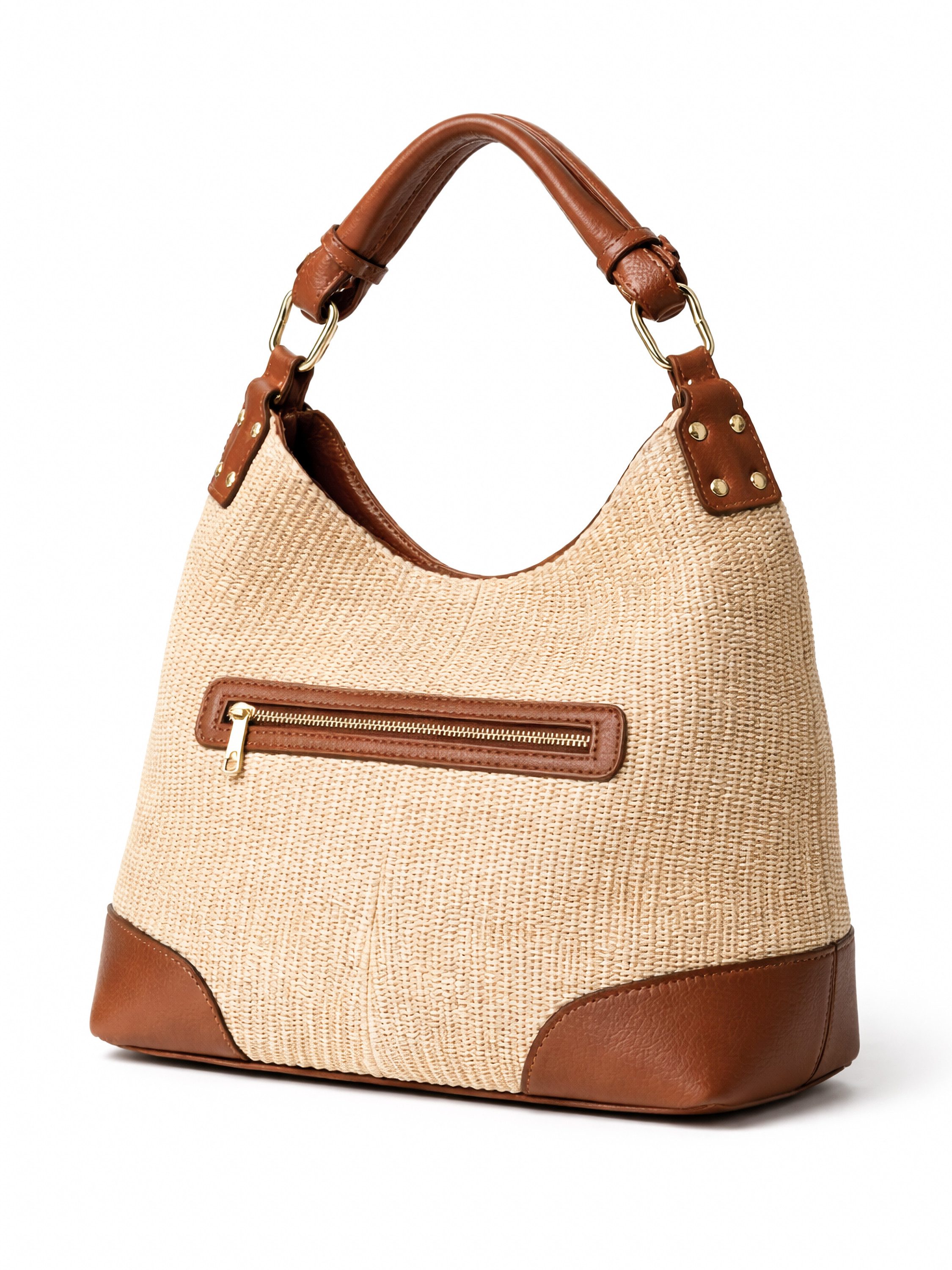 COLLEZIONE ALESSANDRO Schultertasche Naturale, Luxus aus Leder und Raffia