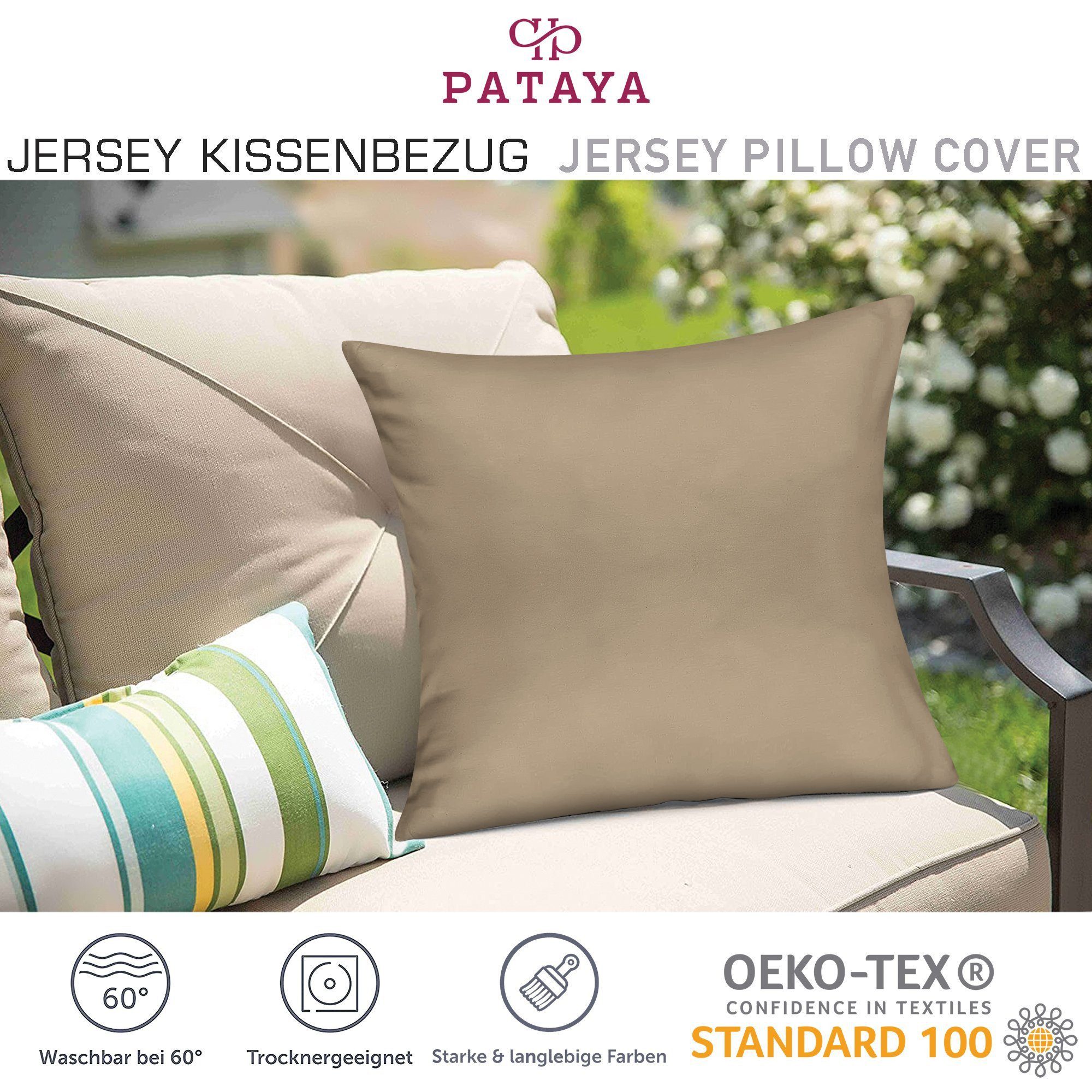 Pataya Kissenbezug 100% Baumwolle, weiche Kopfkissenbezug, Kissenhülle, Kissenbezüge, (2 Stück), Weich und Atmungsaktiv, Jersey, 140 g/m² – Bild 5 von 5