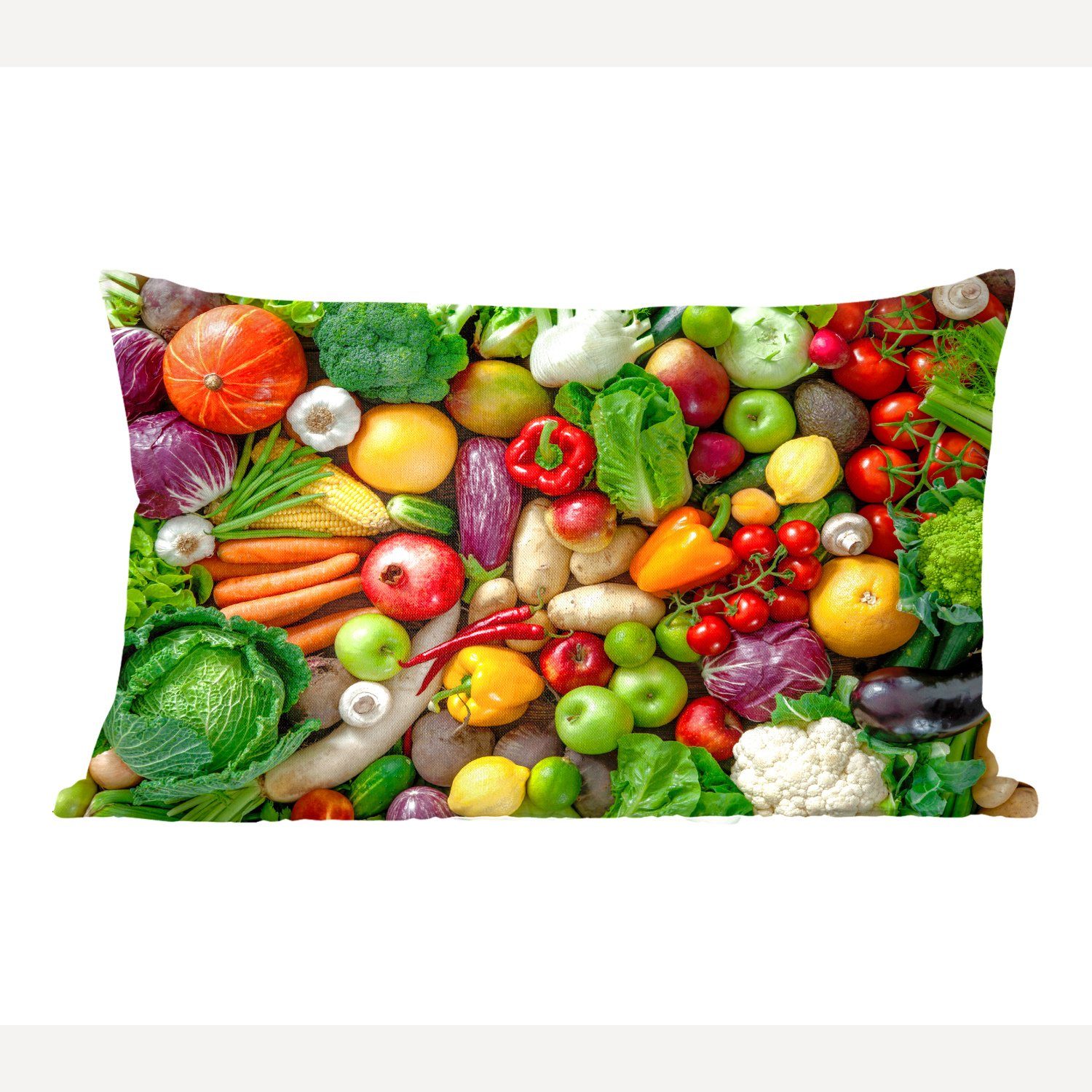 MuchoWow Dekokissen Obst - Gemüse - Apfel, Wohzimmer Dekoration, Zierkissen, Dekokissen mit Füllung, Schlafzimmer