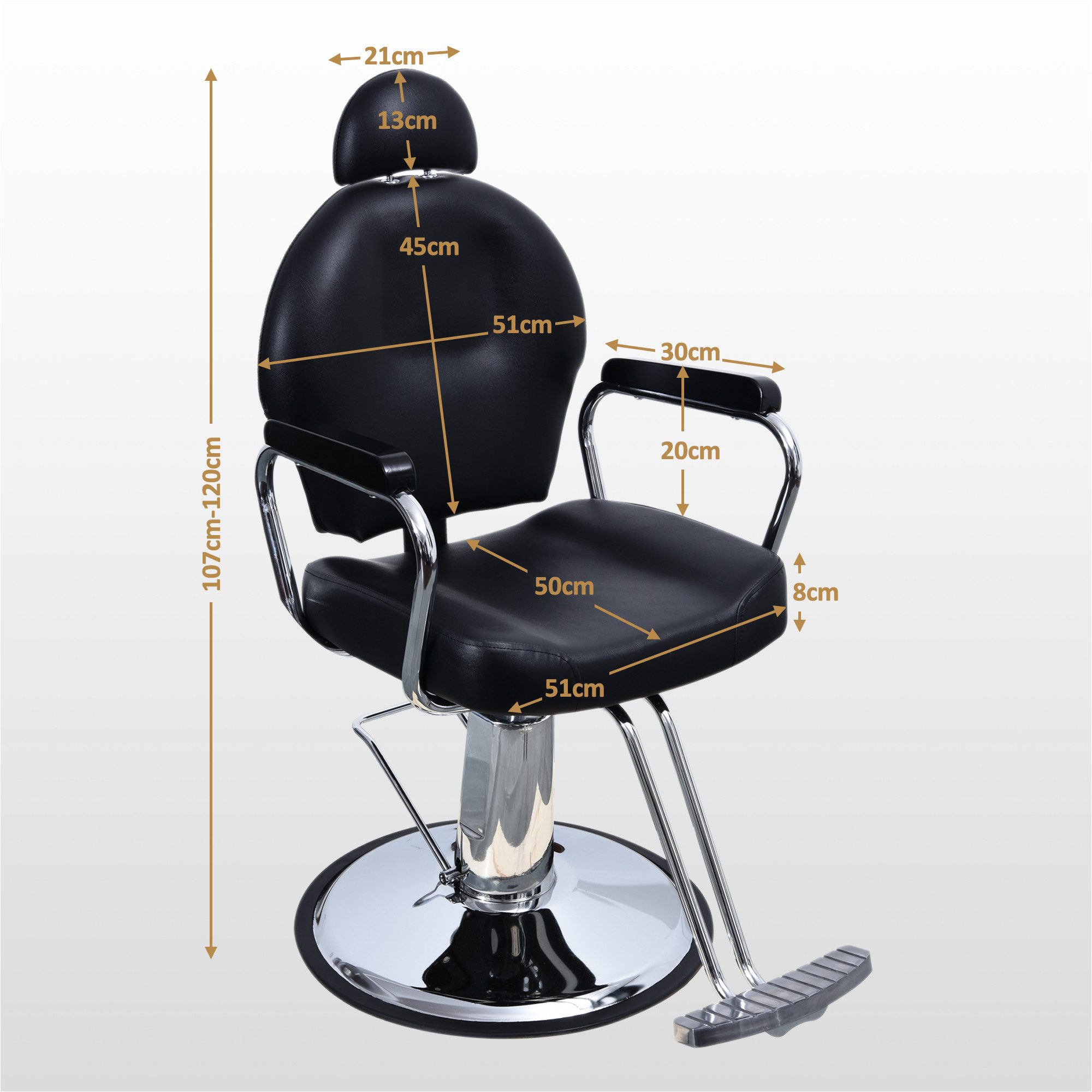 Barberpub Stuhl Barberpub hydraulischer Friseurstuhl Friseursessel 3022BK, günstig online kaufen
