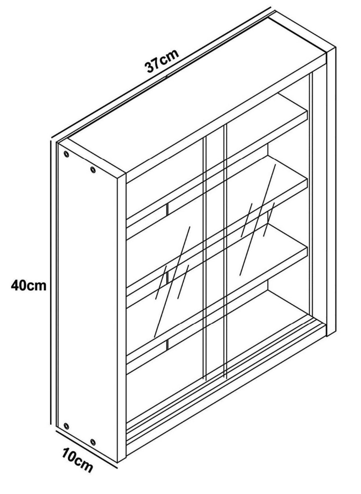 VCM Hängevitrine Agisa S B. 37 x T. 10 x H. 40 cm Präsentation und Aufbewahrung von Sammlerstücken, Wohnzimmer oder Büro – Bild 4 von 4