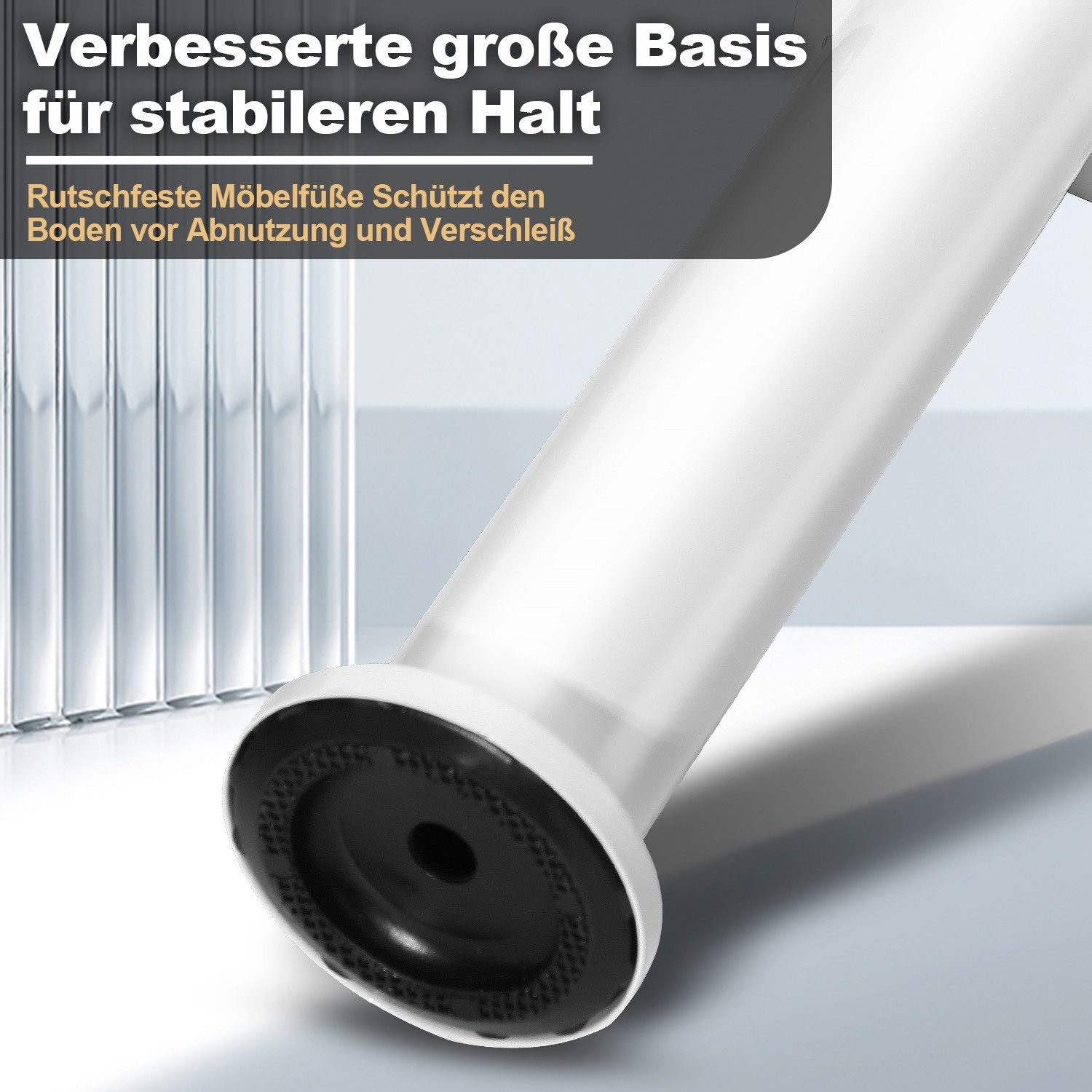 Clanmacy Möbelfuß 4X Möbelfüße 18-30cm Dehnbar( Weiß) Verstellbar Hotel Sockelfüße Füße – Bild 4 von 5