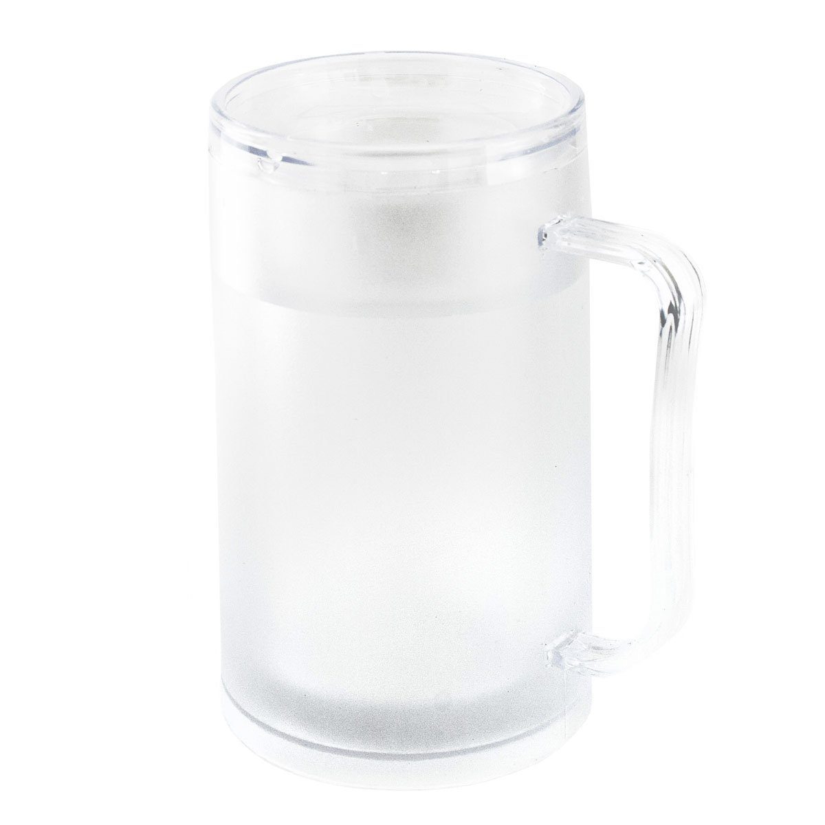 Goods+Gadgets Bierkrug Bierkrug Frozen Mug – Kühlbecher 0,4L mit Kühlakku für kalte Getränke, 1-tlg., Trinkglas mit Kühlakku