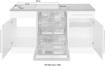 Kochstation Winkelküche KS-Samos, ohne E-Geräte, Stellbreite 340/220 cm