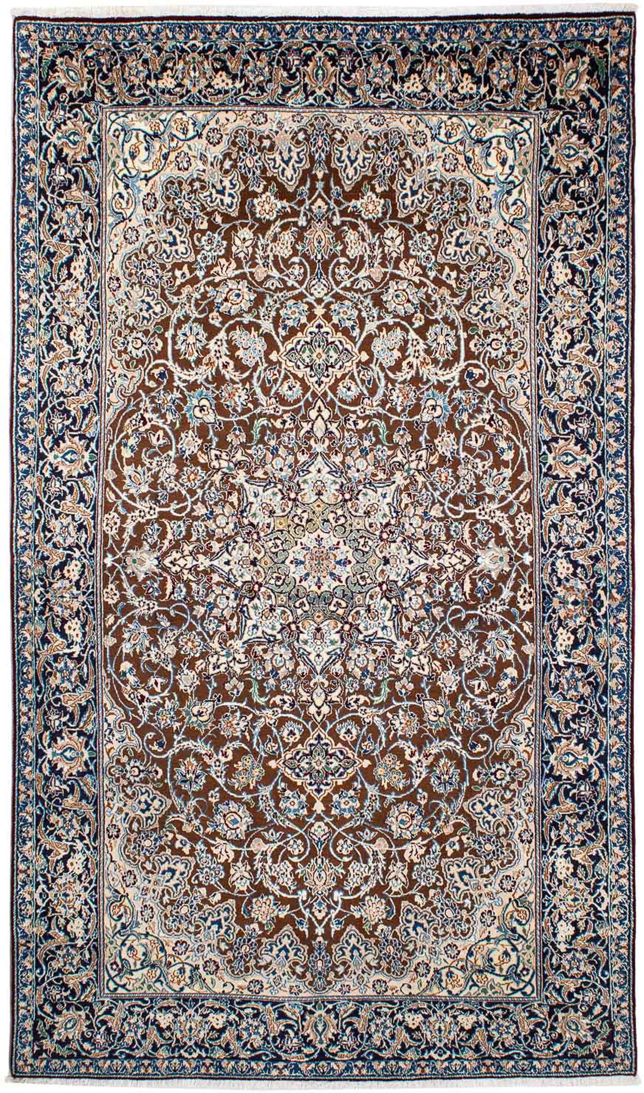 Orientteppich Perser - x morgenland, dunkelblau, - rechteckig, Einzelstück 253 mit Höhe: 150 Handgeknüpft, Zertifikat - cm 10 Nain Wohnzimmer, mm, - Royal